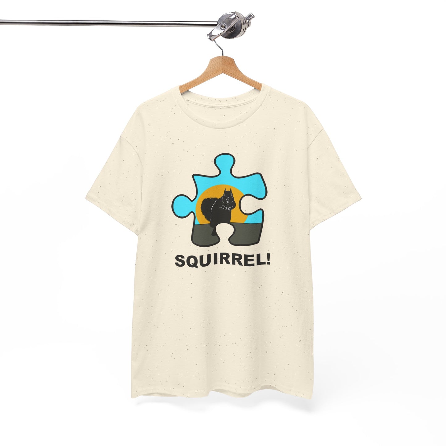 Squirrel Puzzle Piece T-Shirt – Fun Wildlife Graphic Tee – Unisex Heavy Cotton Shirt