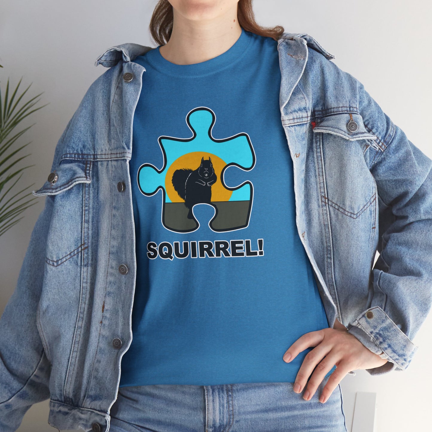 Squirrel Puzzle Piece T-Shirt – Fun Wildlife Graphic Tee – Unisex Heavy Cotton Shirt