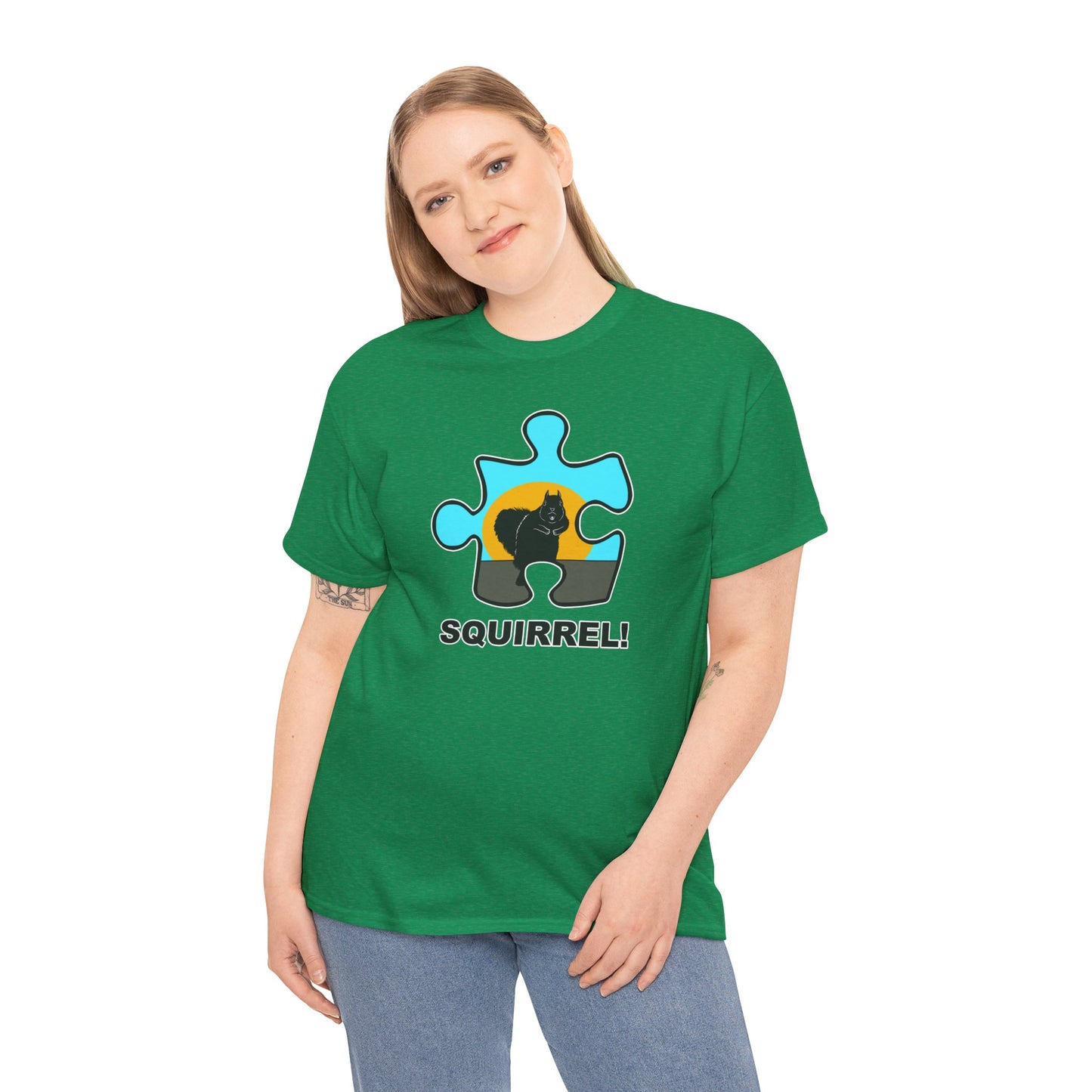 Squirrel Puzzle Piece T-Shirt – Fun Wildlife Graphic Tee – Unisex Heavy Cotton Shirt