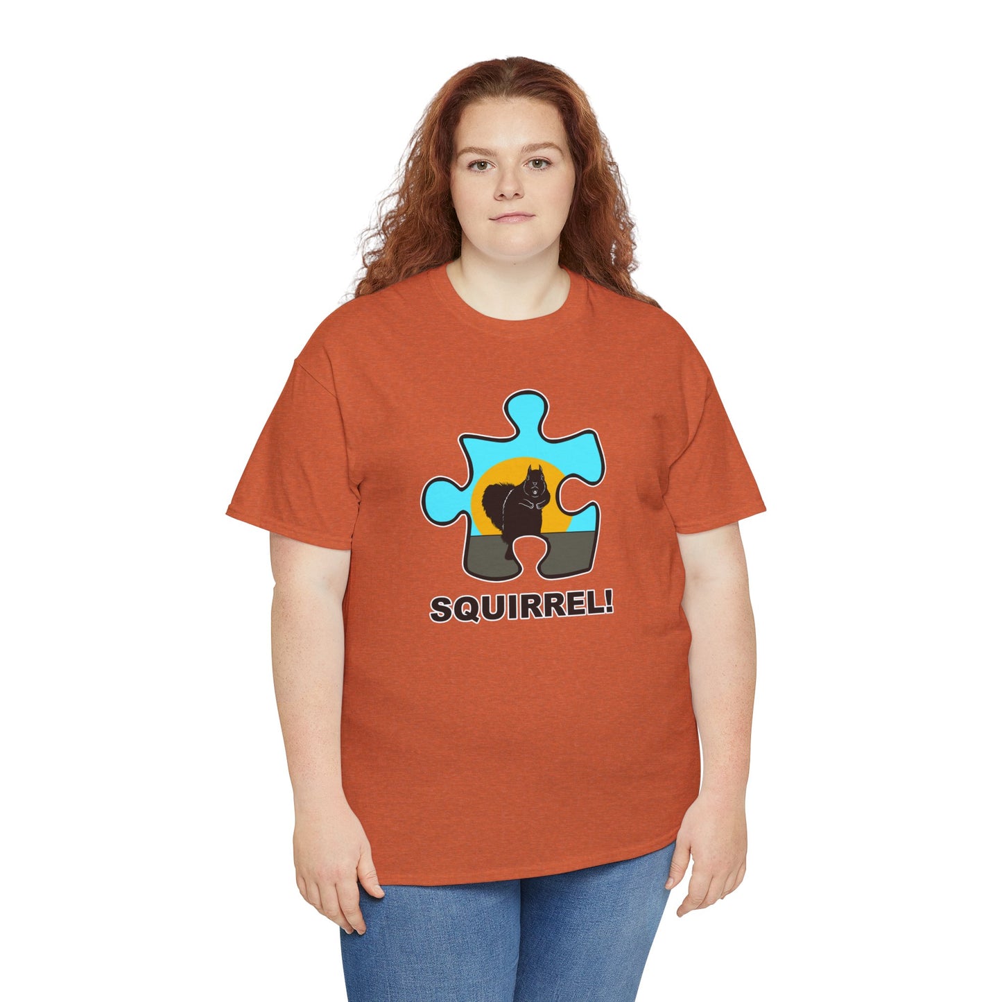 Squirrel Puzzle Piece T-Shirt – Fun Wildlife Graphic Tee – Unisex Heavy Cotton Shirt