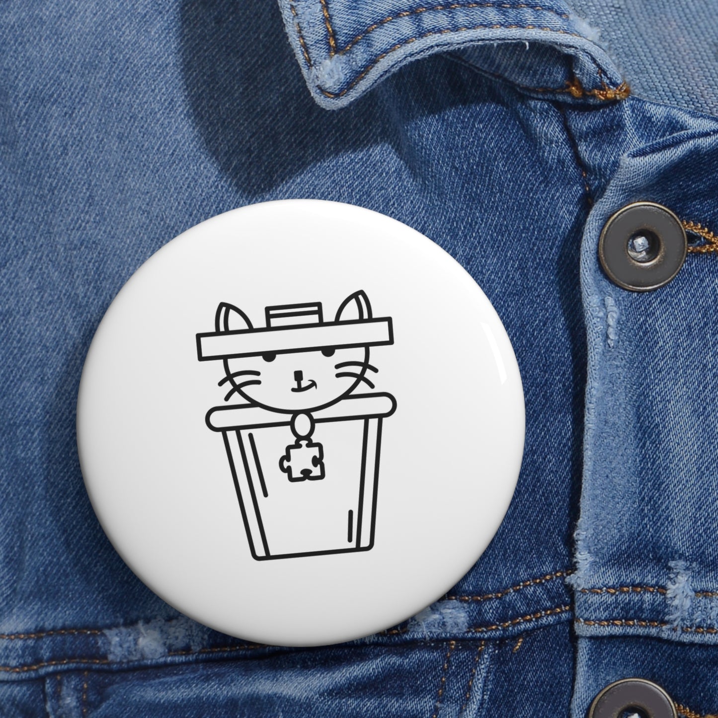 Custom Pin Buttons – Trash Cat Tee's Iconic Brand Logo