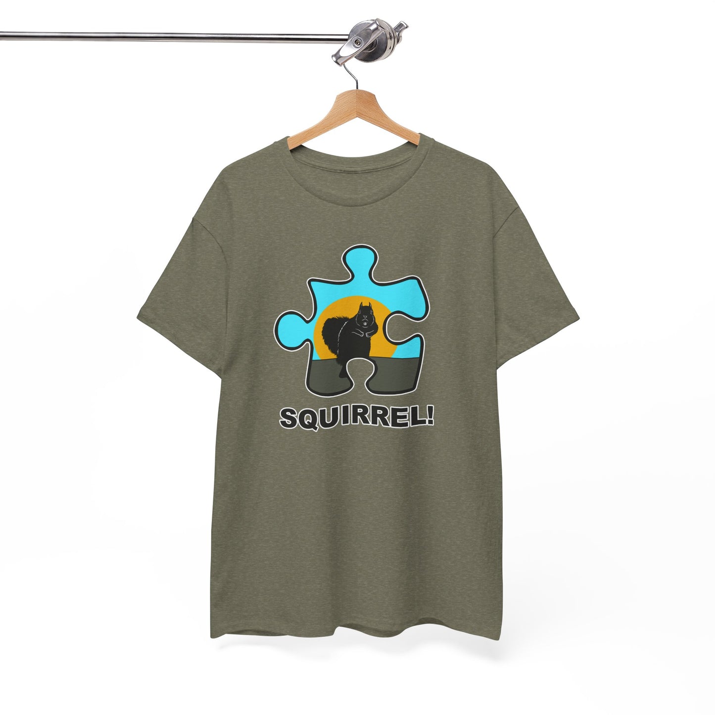 Squirrel Puzzle Piece T-Shirt – Fun Wildlife Graphic Tee – Unisex Heavy Cotton Shirt