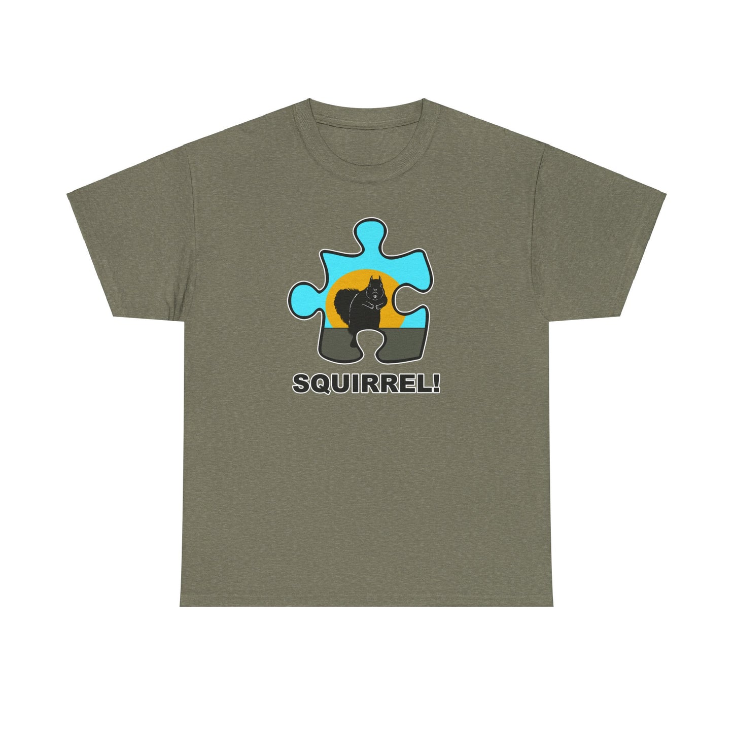 Squirrel Puzzle Piece T-Shirt – Fun Wildlife Graphic Tee – Unisex Heavy Cotton Shirt