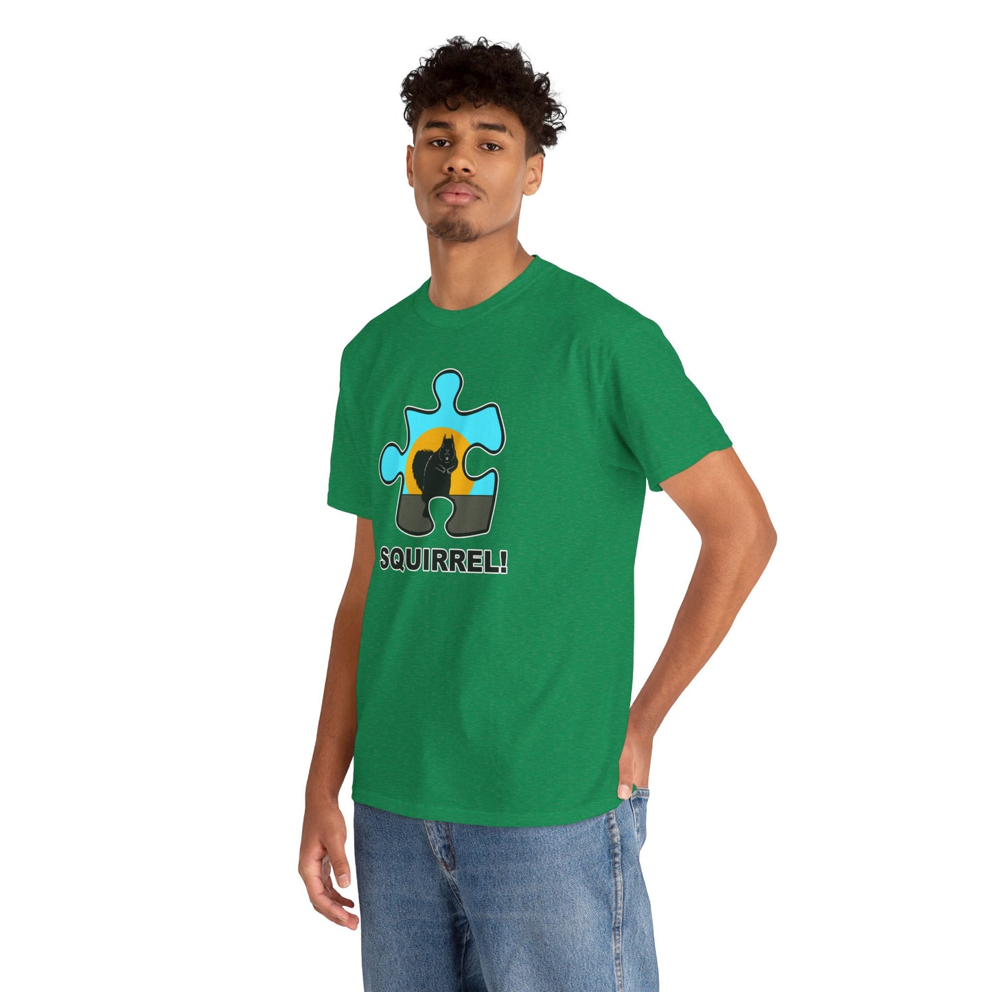 Squirrel Puzzle Piece T-Shirt – Fun Wildlife Graphic Tee – Unisex Heavy Cotton Shirt