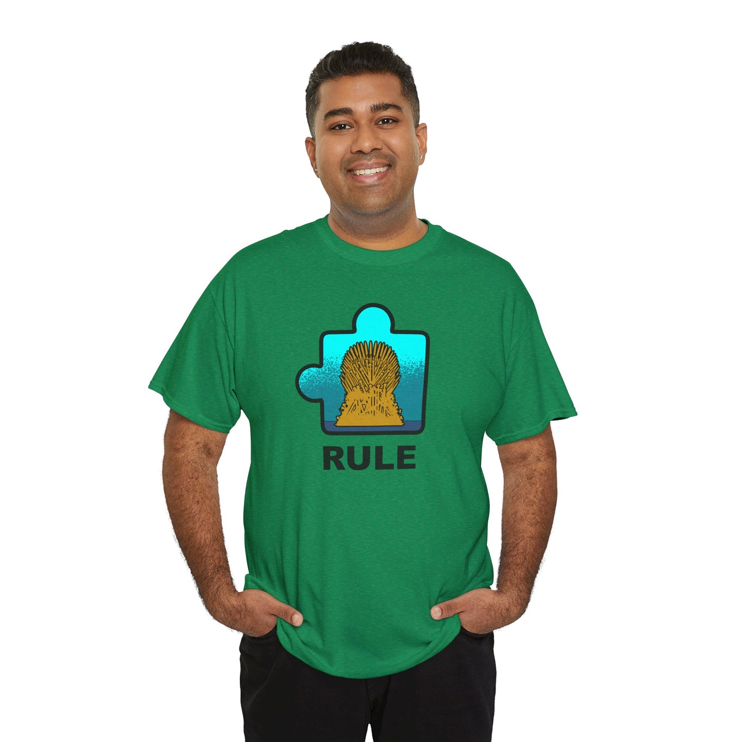 Throne Puzzle Piece T-Shirt – ‘Rule’ Graphic Tee – Unisex Heavy Cotton Shirt