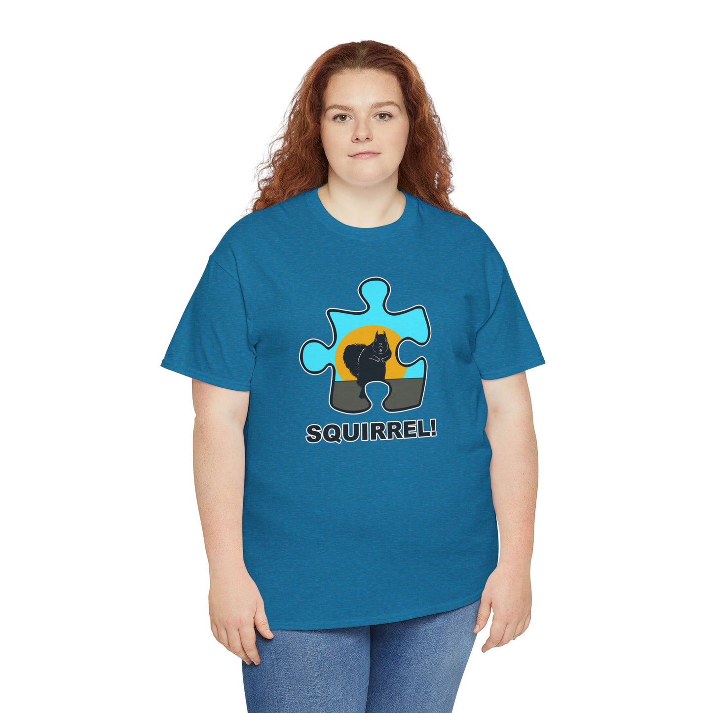 Squirrel Puzzle Piece T-Shirt – Fun Wildlife Graphic Tee – Unisex Heavy Cotton Shirt