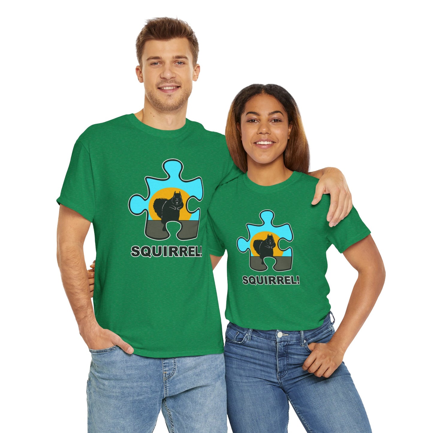 Squirrel Puzzle Piece T-Shirt – Fun Wildlife Graphic Tee – Unisex Heavy Cotton Shirt