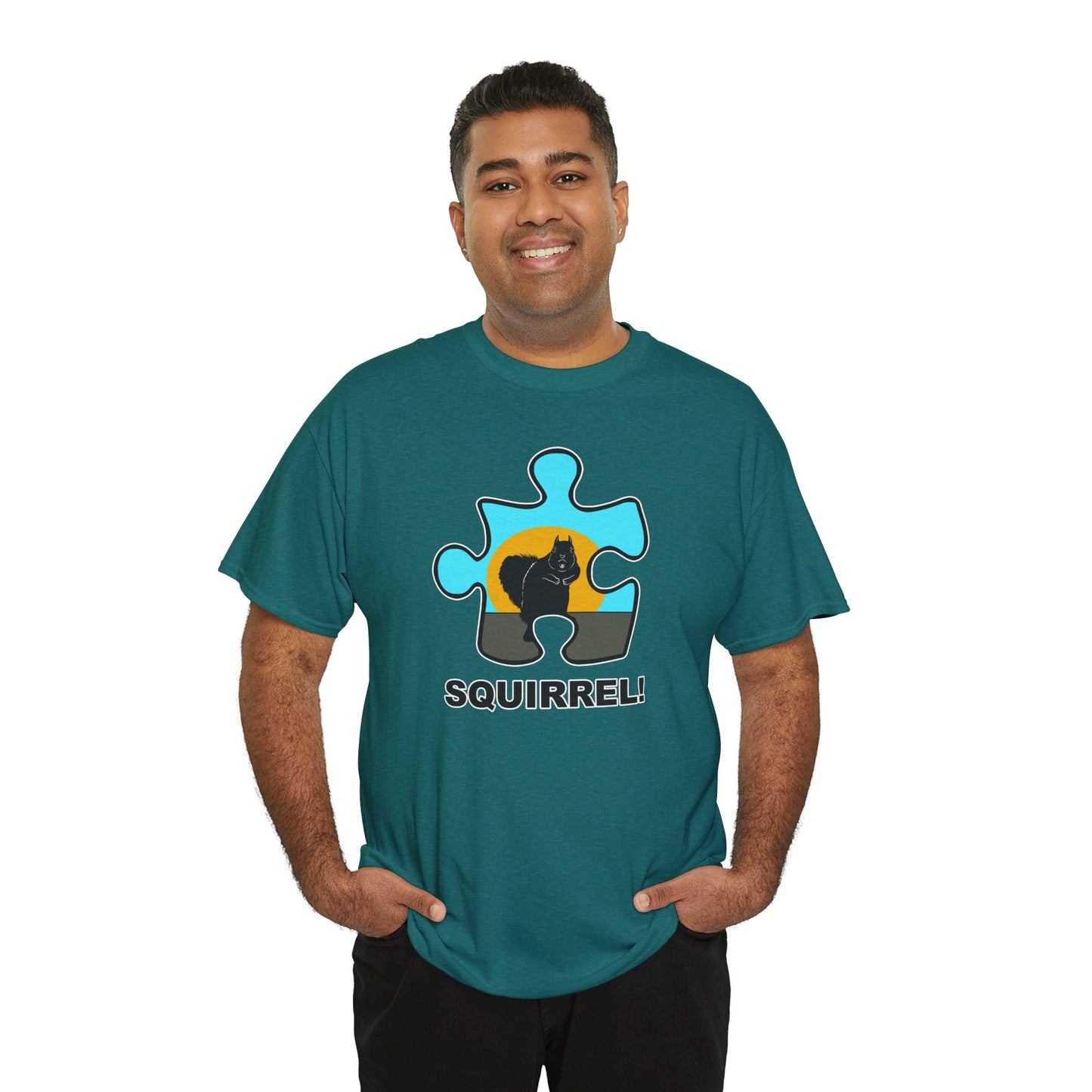Squirrel Puzzle Piece T-Shirt – Fun Wildlife Graphic Tee – Unisex Heavy Cotton Shirt