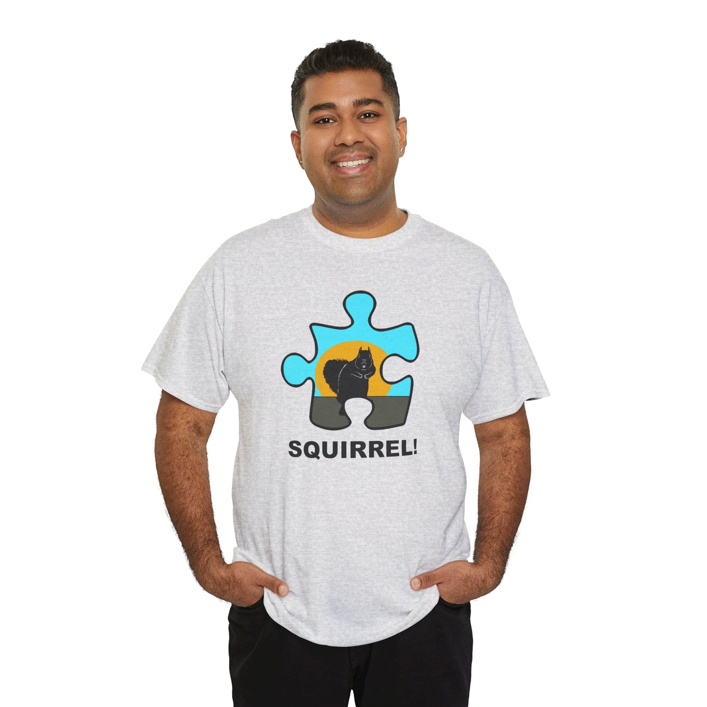 Squirrel Puzzle Piece T-Shirt – Fun Wildlife Graphic Tee – Unisex Heavy Cotton Shirt