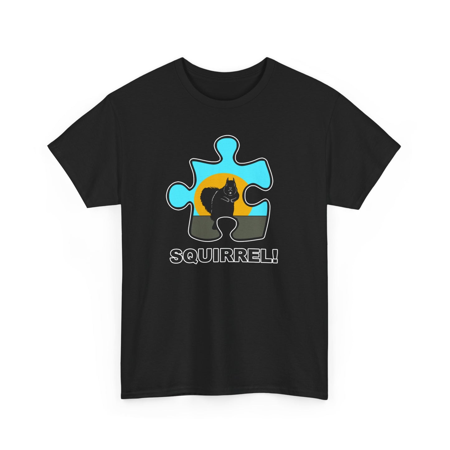 Squirrel Puzzle Piece T-Shirt – Fun Wildlife Graphic Tee – Unisex Heavy Cotton Shirt