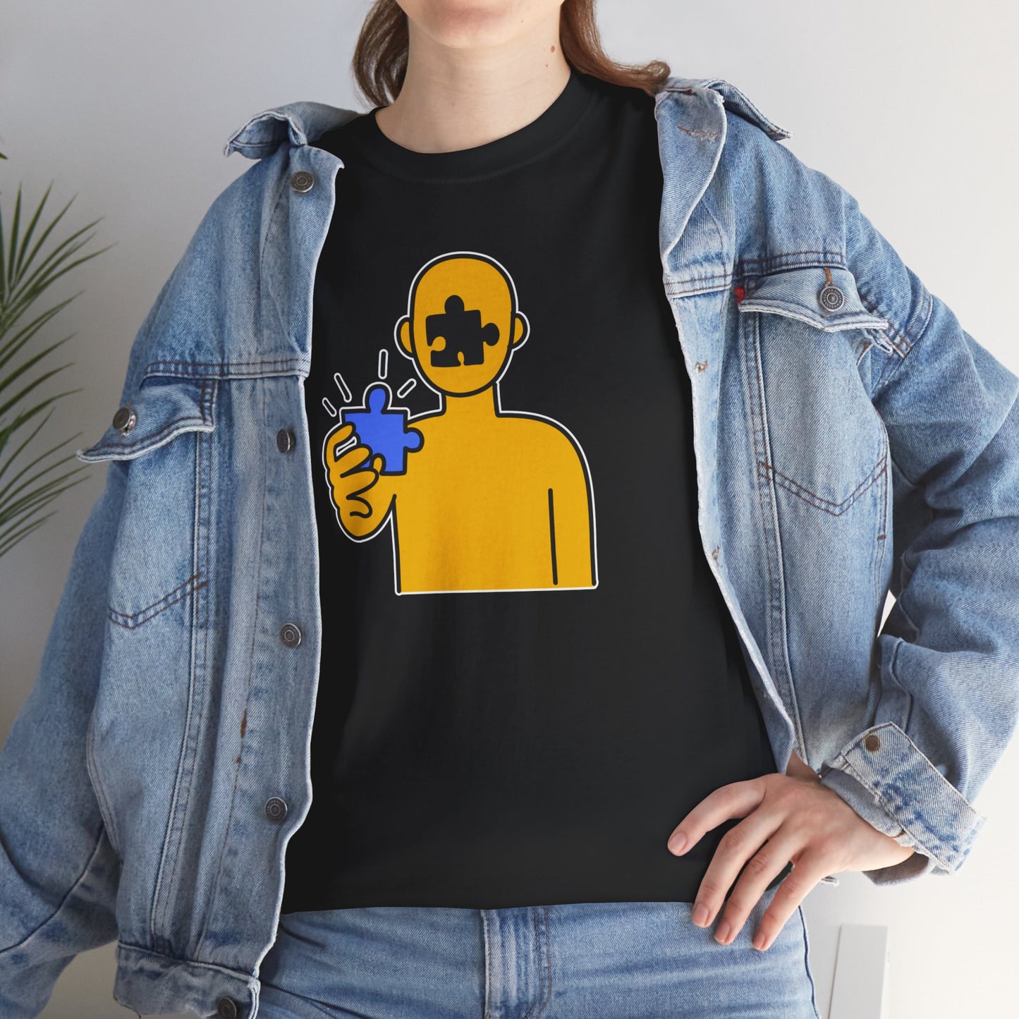 Human Puzzle Piece T-Shirt – Thoughtful Non-Distressed Design – Unisex Heavy Cotton Shirt for Life’s Journey