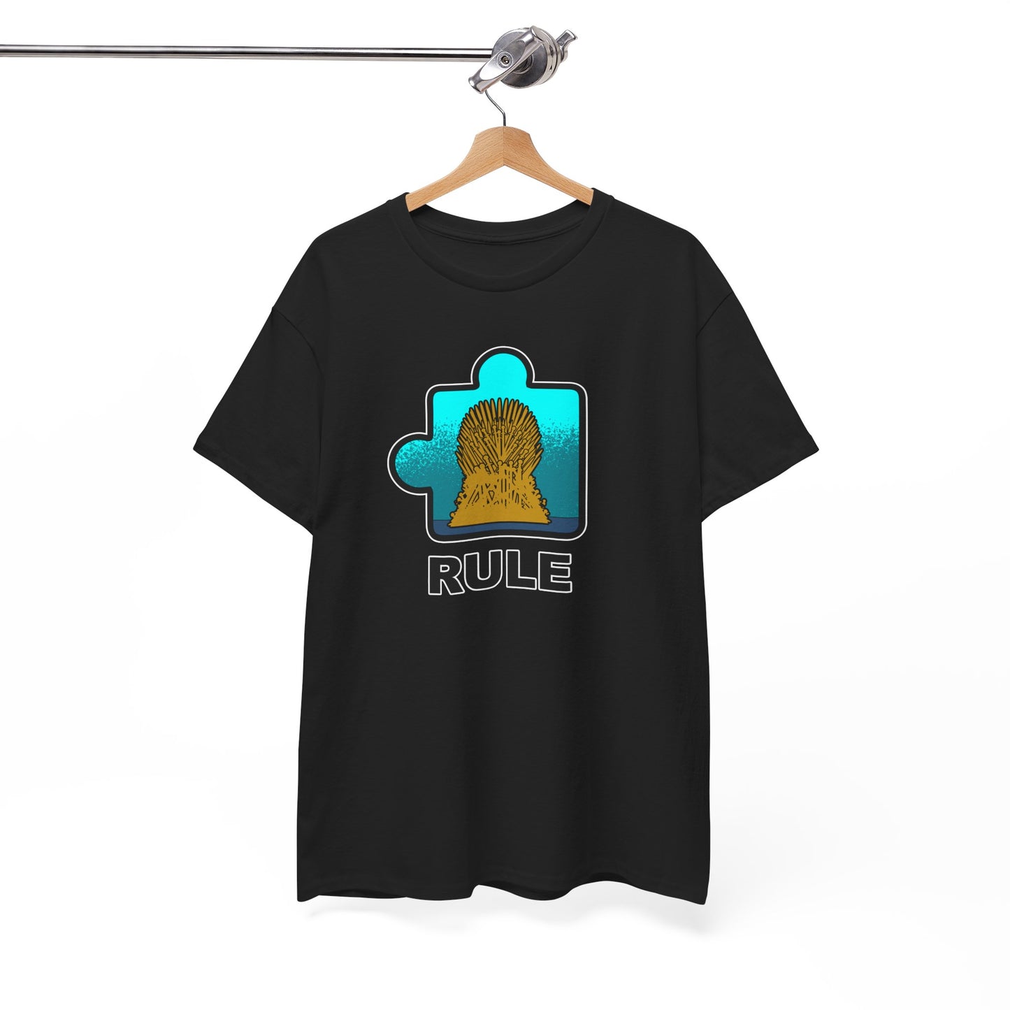Throne Puzzle Piece T-Shirt – ‘Rule’ Graphic Tee – Unisex Heavy Cotton Shirt