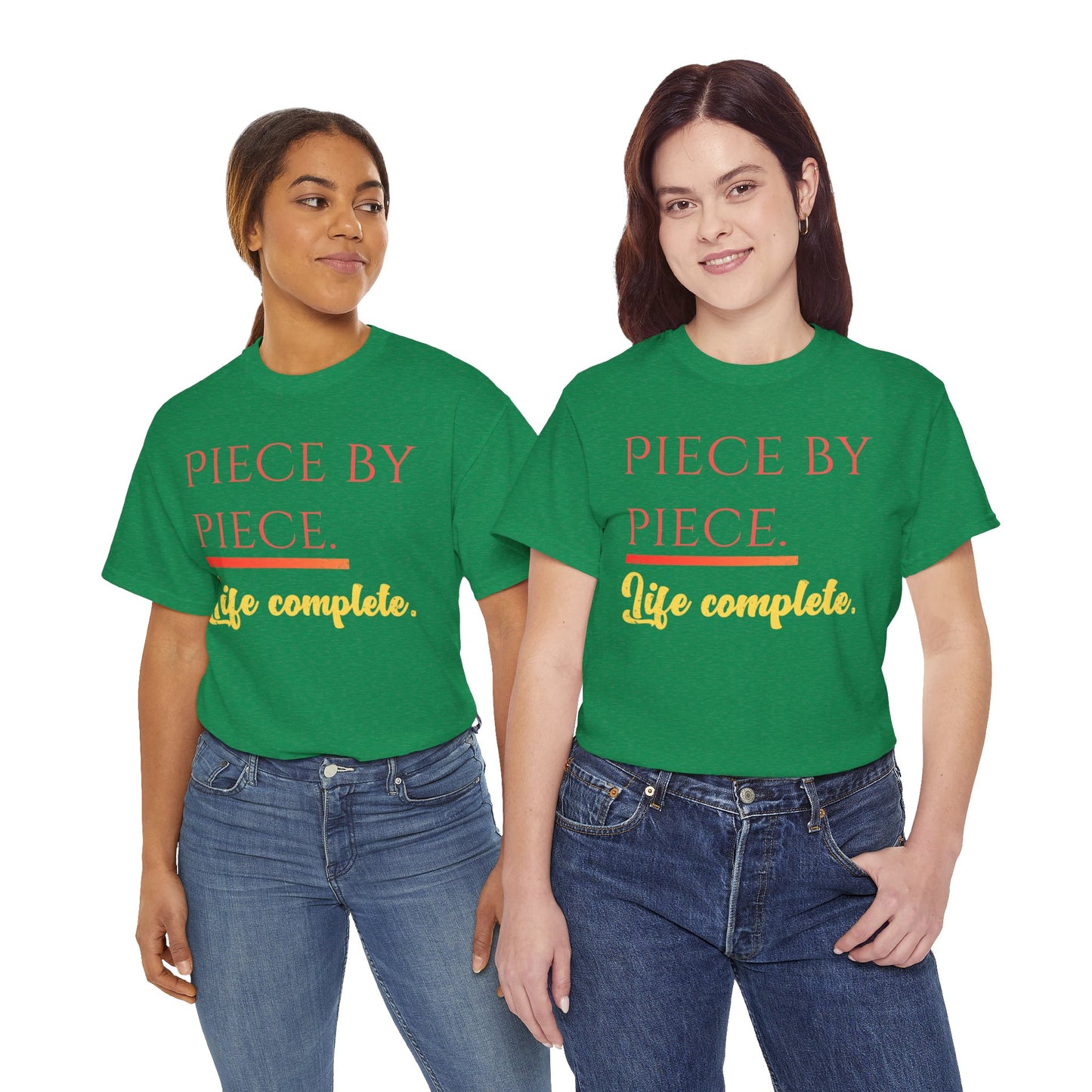 Piece by Piece Distressed T-Shirt – Life Complete Graphic Tee by Trash Cat Tee's