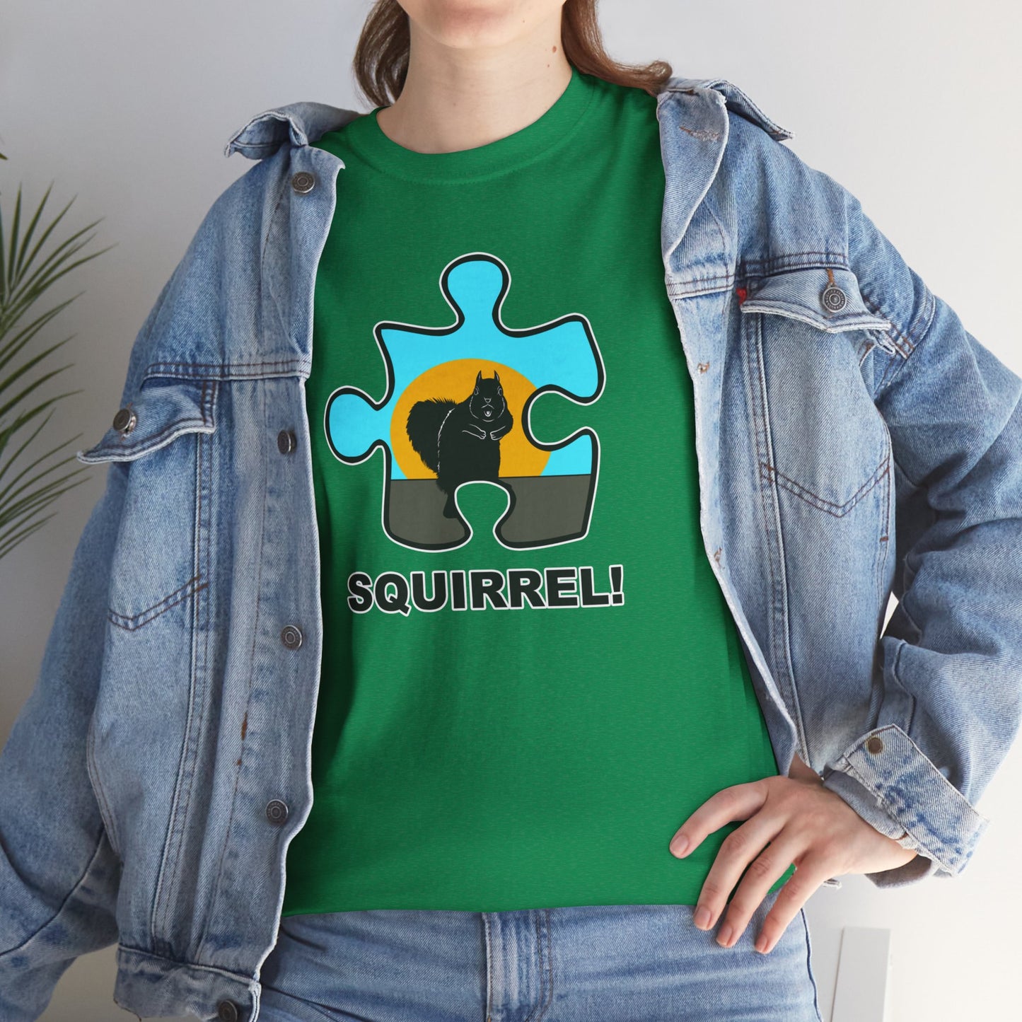 Squirrel Puzzle Piece T-Shirt – Fun Wildlife Graphic Tee – Unisex Heavy Cotton Shirt