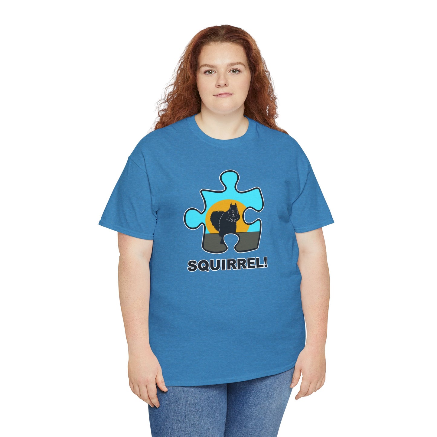 Squirrel Puzzle Piece T-Shirt – Fun Wildlife Graphic Tee – Unisex Heavy Cotton Shirt