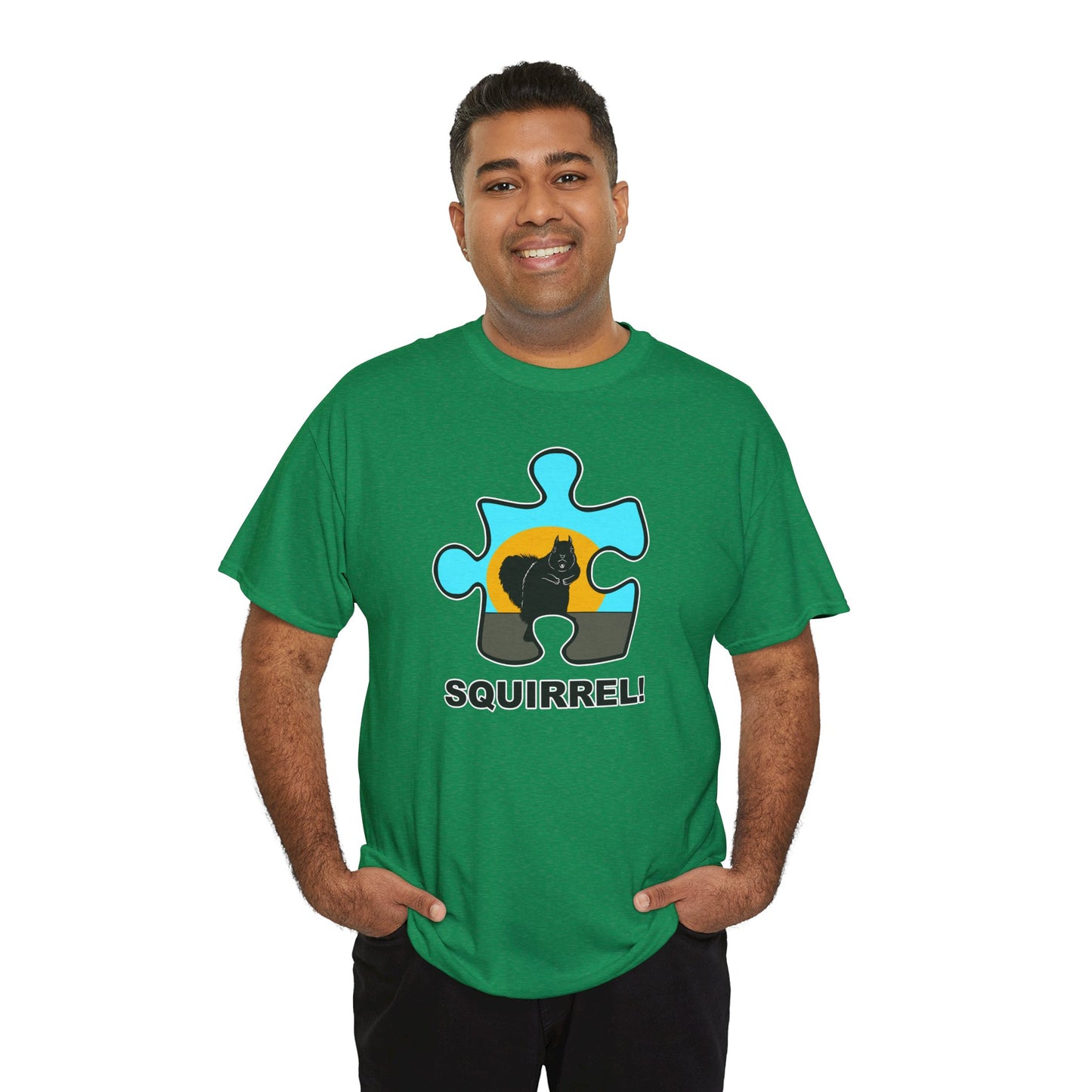 Squirrel Puzzle Piece T-Shirt – Fun Wildlife Graphic Tee – Unisex Heavy Cotton Shirt