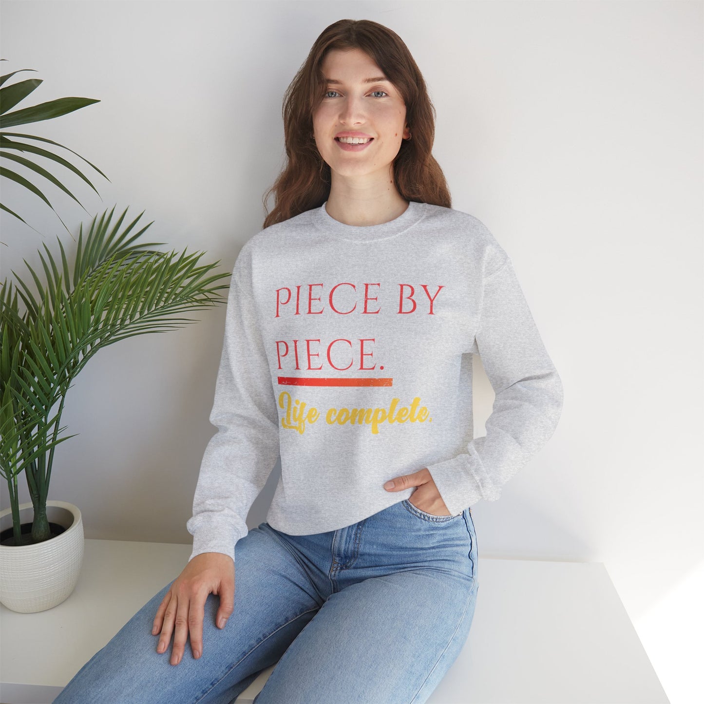 Piece by Piece Crewneck Sweatshirt – Distressed Life Complete Pullover