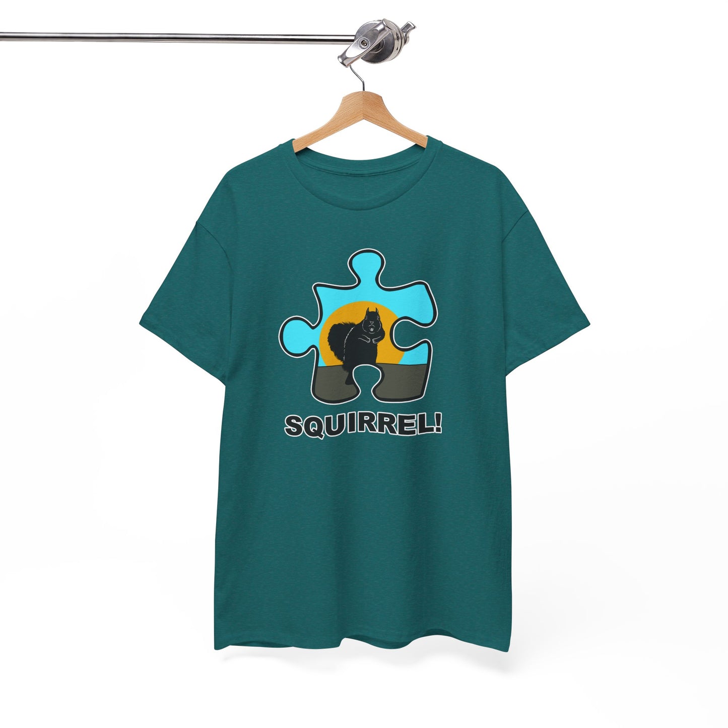 Squirrel Puzzle Piece T-Shirt – Fun Wildlife Graphic Tee – Unisex Heavy Cotton Shirt