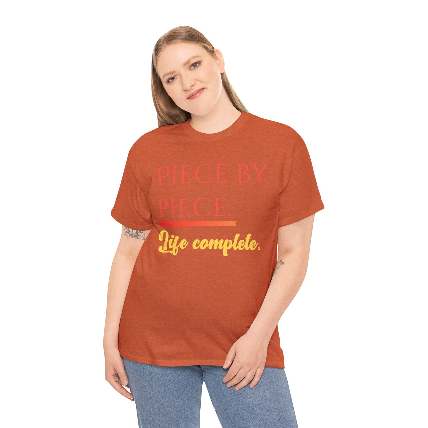 Piece by Piece Distressed T-Shirt – Life Complete Graphic Tee by Trash Cat Tee's