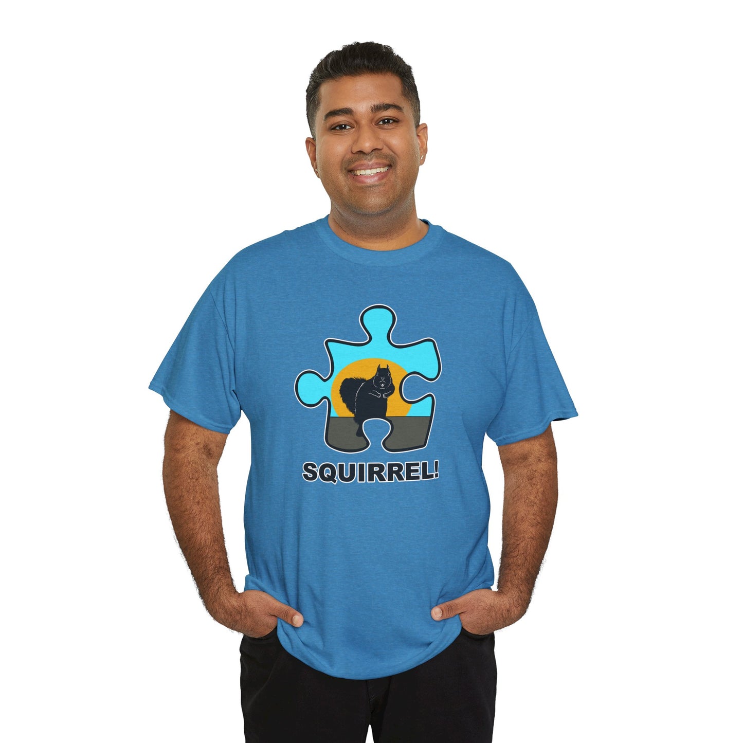 Squirrel Puzzle Piece T-Shirt – Fun Wildlife Graphic Tee – Unisex Heavy Cotton Shirt