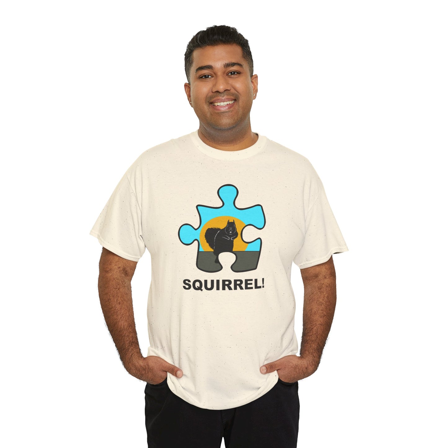 Squirrel Puzzle Piece T-Shirt – Fun Wildlife Graphic Tee – Unisex Heavy Cotton Shirt