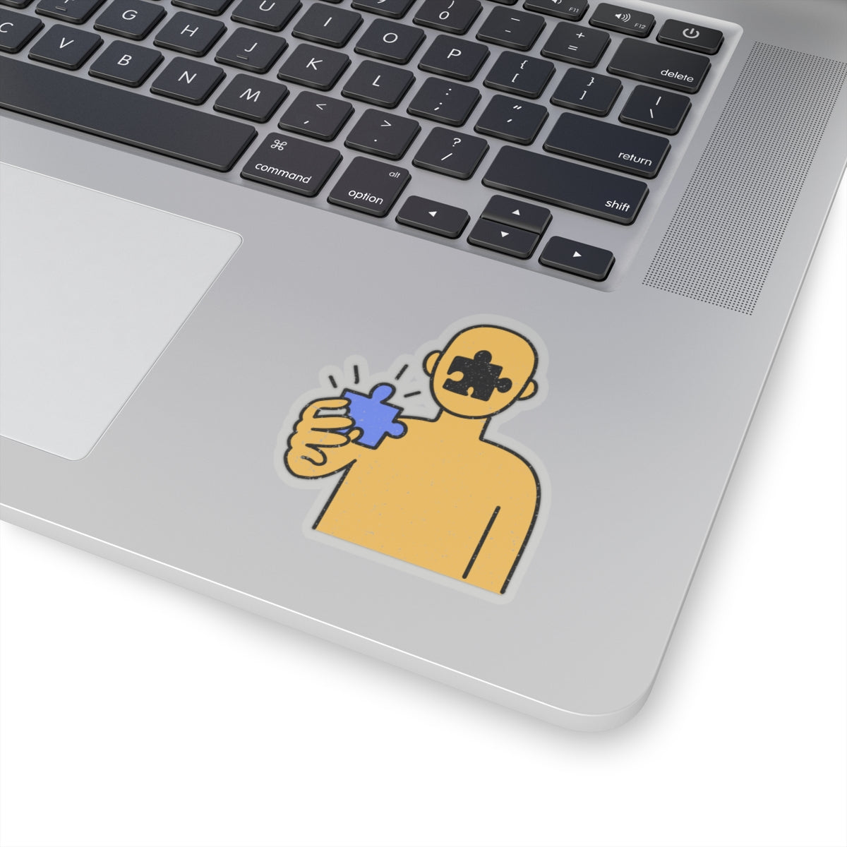 Person Gazing Puzzle Piece Stickers – Distressed Style Kiss-Cut Sticker