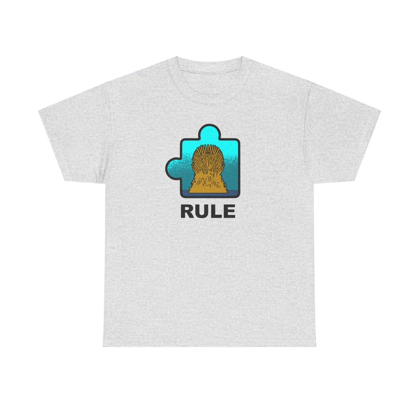 Throne Puzzle Piece T-Shirt – ‘Rule’ Graphic Tee – Unisex Heavy Cotton Shirt