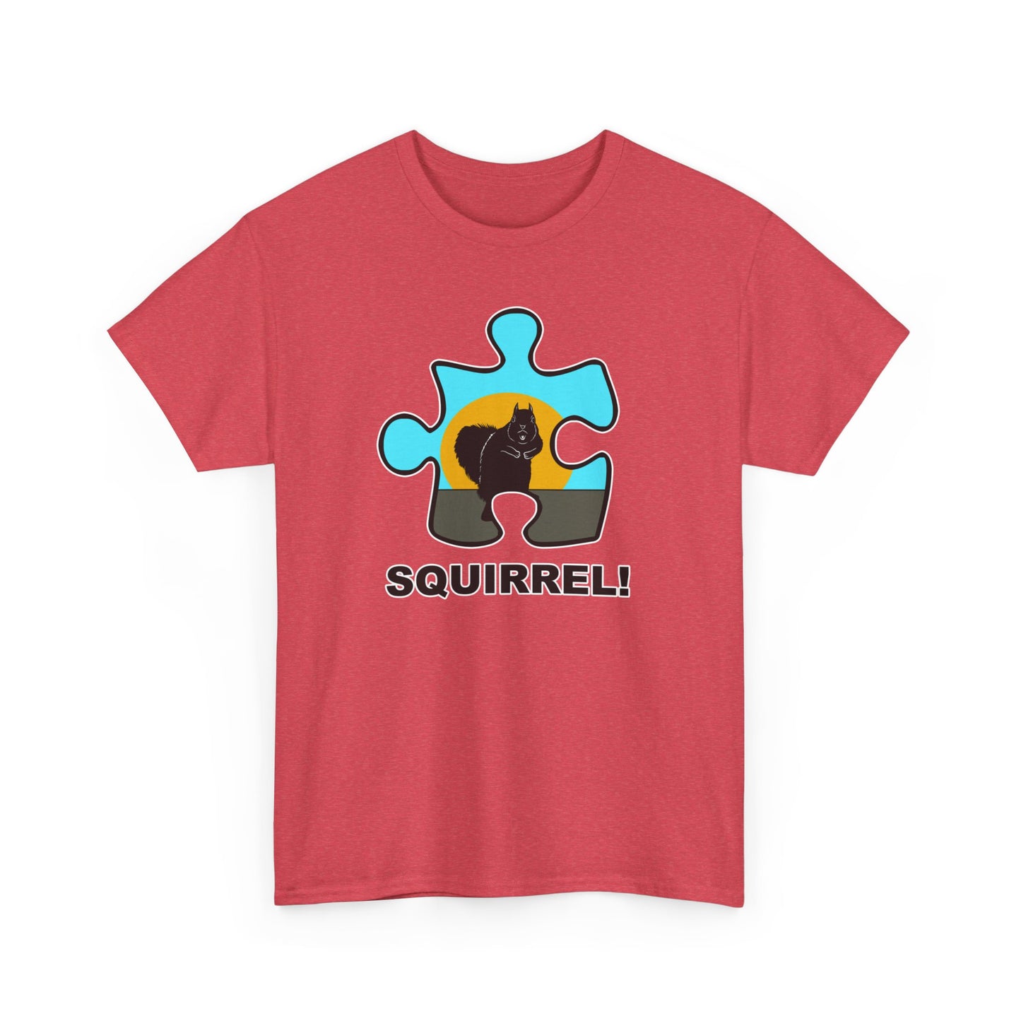 Squirrel Puzzle Piece T-Shirt – Fun Wildlife Graphic Tee – Unisex Heavy Cotton Shirt