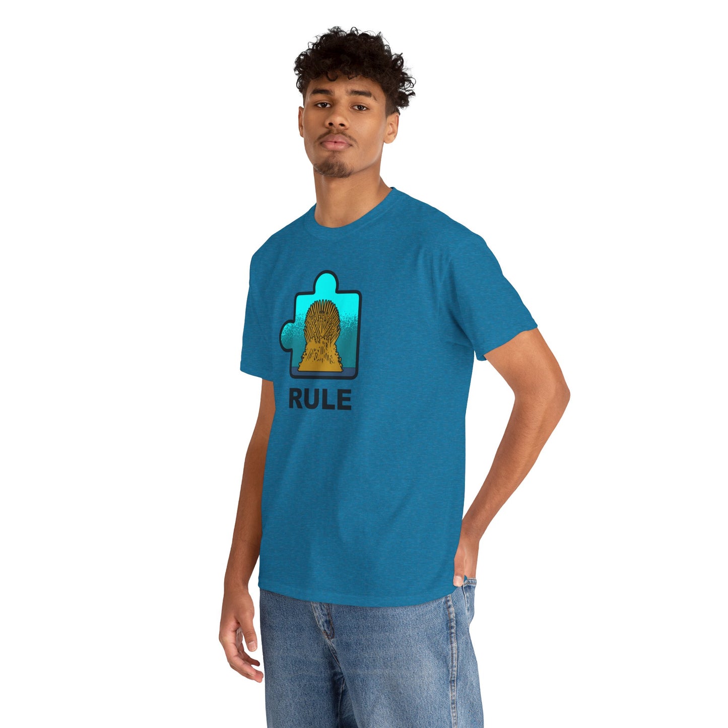 Throne Puzzle Piece T-Shirt – ‘Rule’ Graphic Tee – Unisex Heavy Cotton Shirt
