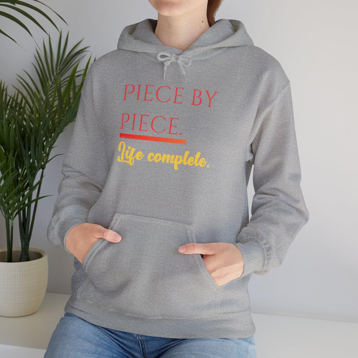 Piece by Piece Pullover Hoodie – Life Complete Distressed Sweatshirt