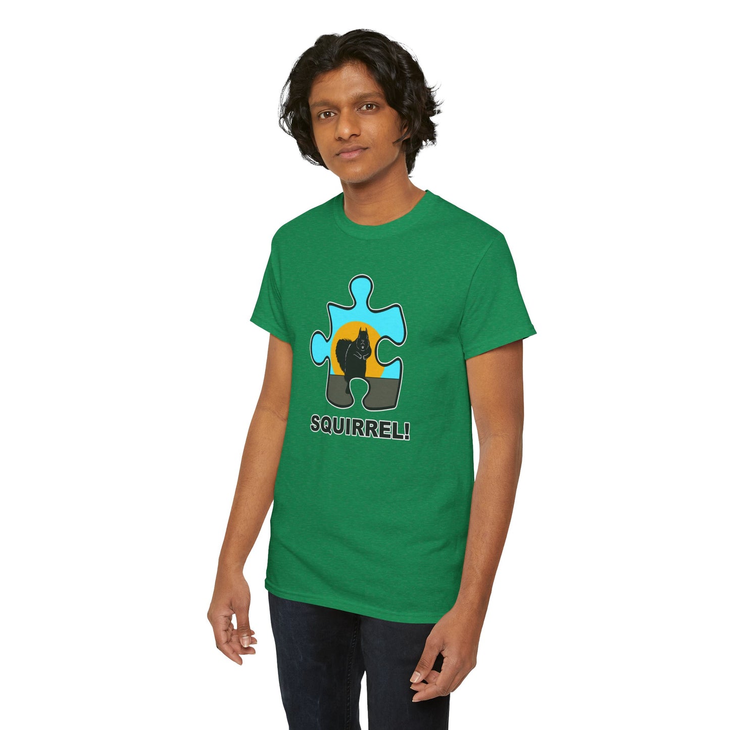 Squirrel Puzzle Piece T-Shirt – Fun Wildlife Graphic Tee – Unisex Heavy Cotton Shirt