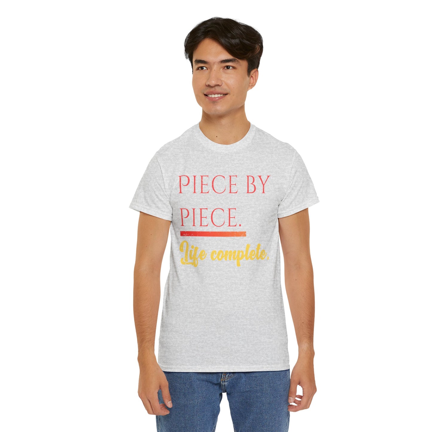 Piece by Piece Distressed T-Shirt – Life Complete Graphic Tee by Trash Cat Tee's