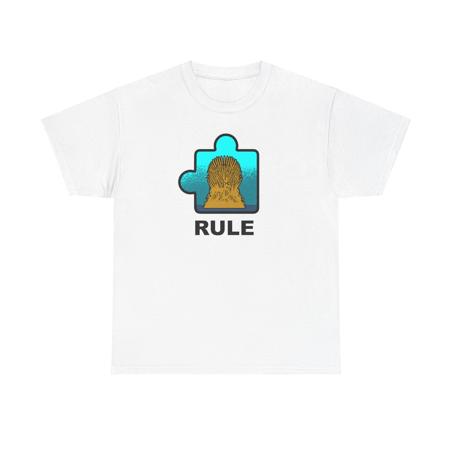 Throne Puzzle Piece T-Shirt – ‘Rule’ Graphic Tee – Unisex Heavy Cotton Shirt
