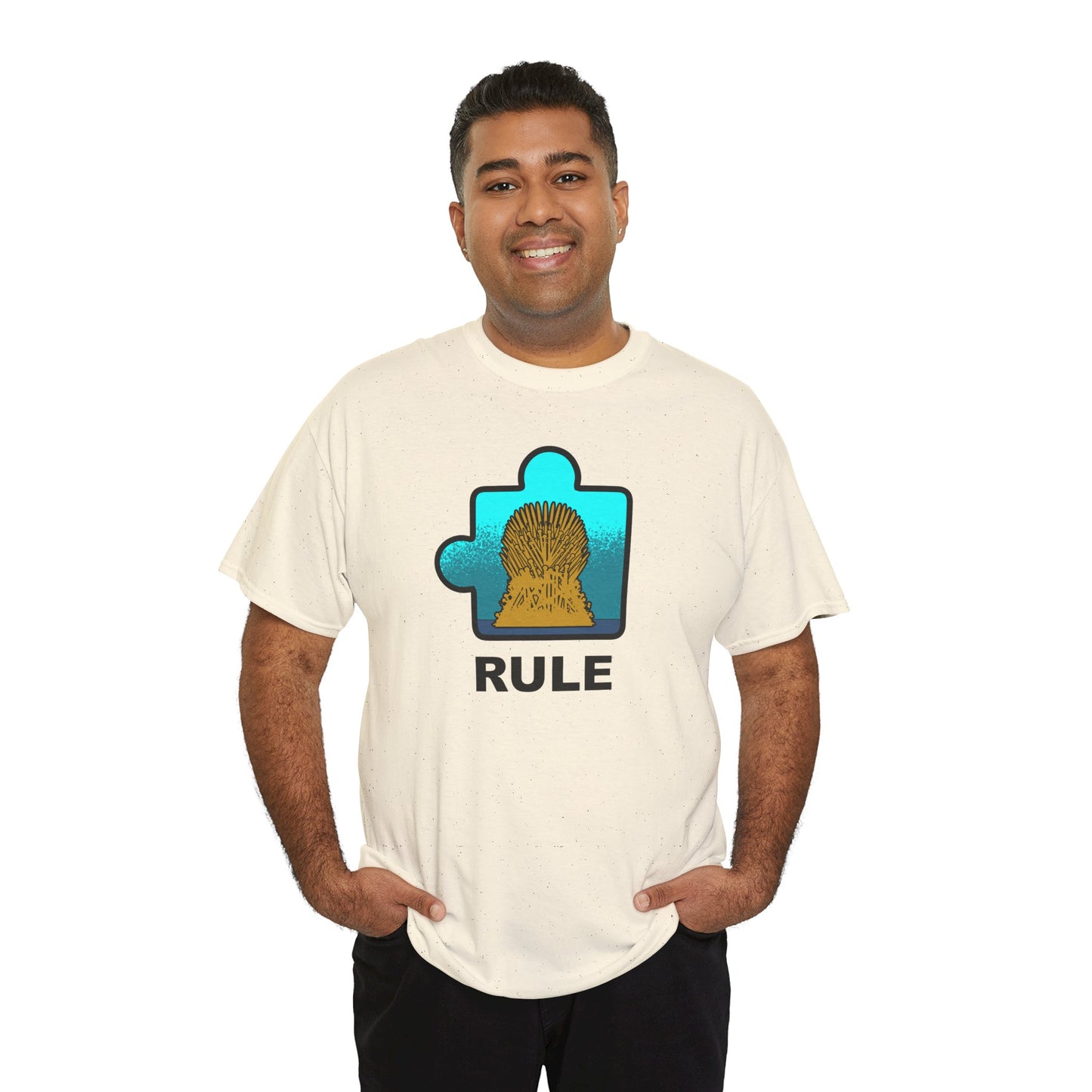 Throne Puzzle Piece T-Shirt – ‘Rule’ Graphic Tee – Unisex Heavy Cotton Shirt