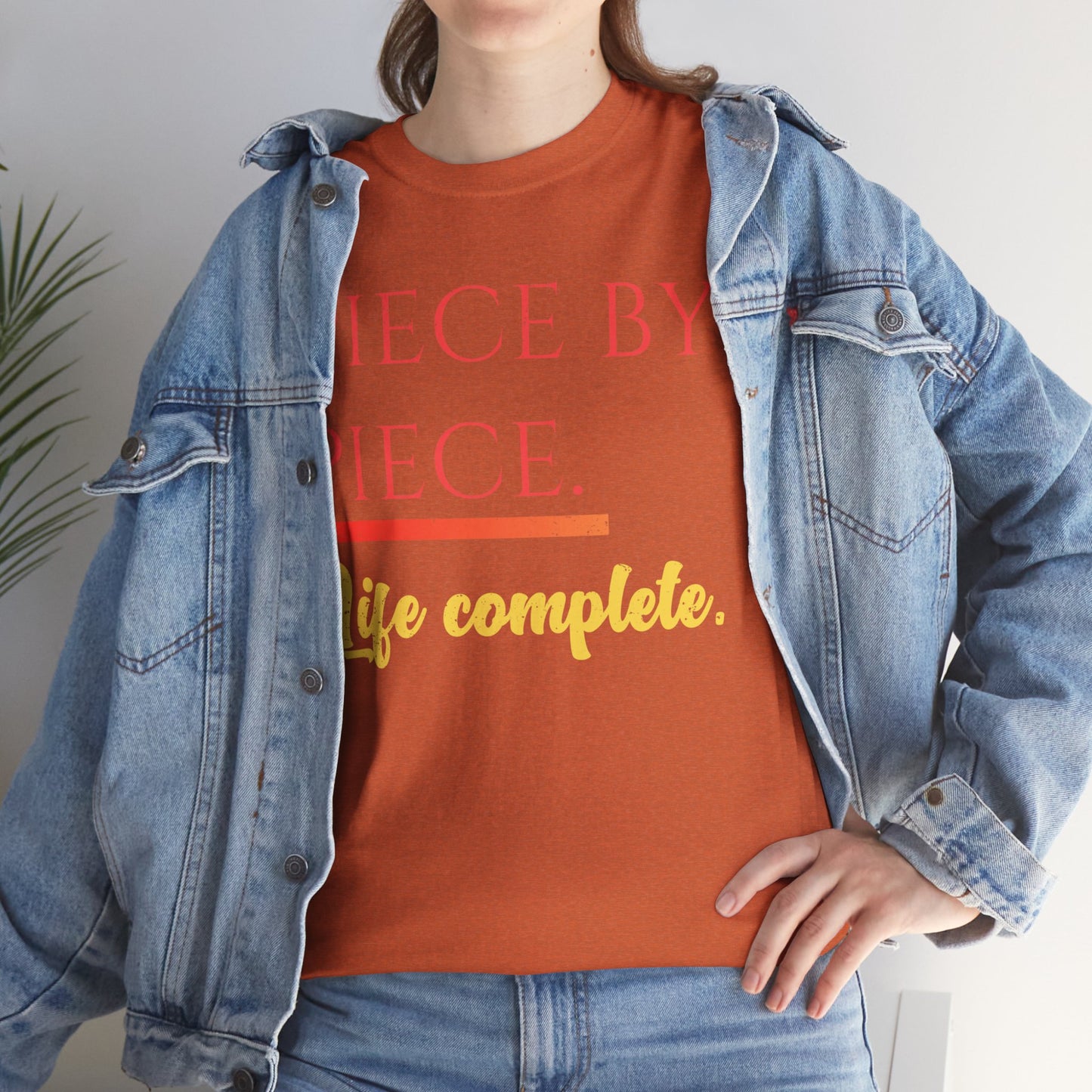 Piece by Piece Distressed T-Shirt – Life Complete Graphic Tee by Trash Cat Tee's