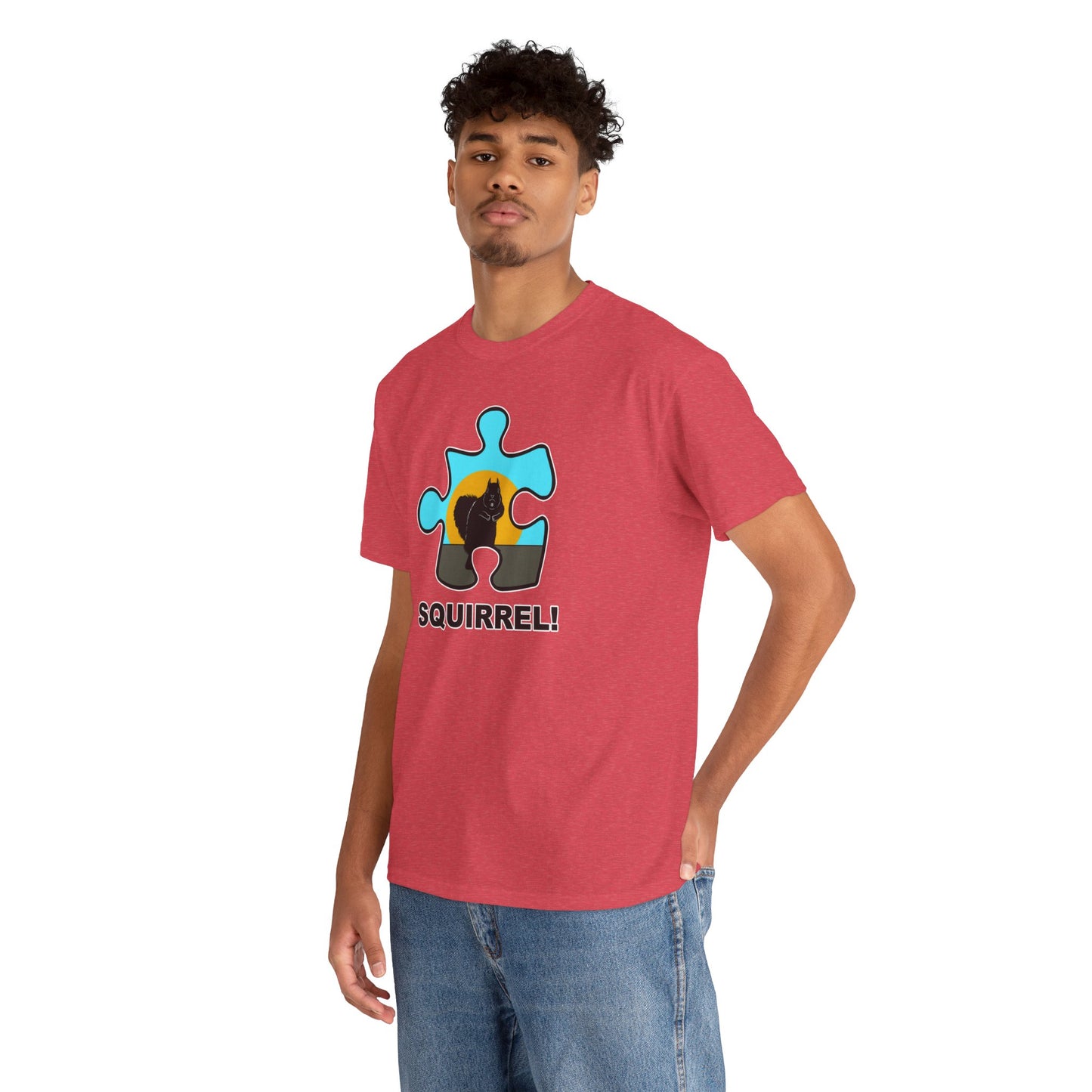 Squirrel Puzzle Piece T-Shirt – Fun Wildlife Graphic Tee – Unisex Heavy Cotton Shirt