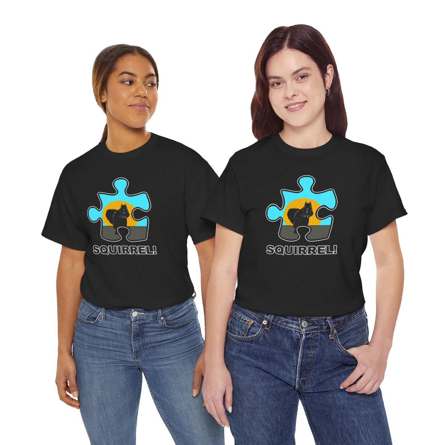 Squirrel Puzzle Piece T-Shirt – Fun Wildlife Graphic Tee – Unisex Heavy Cotton Shirt