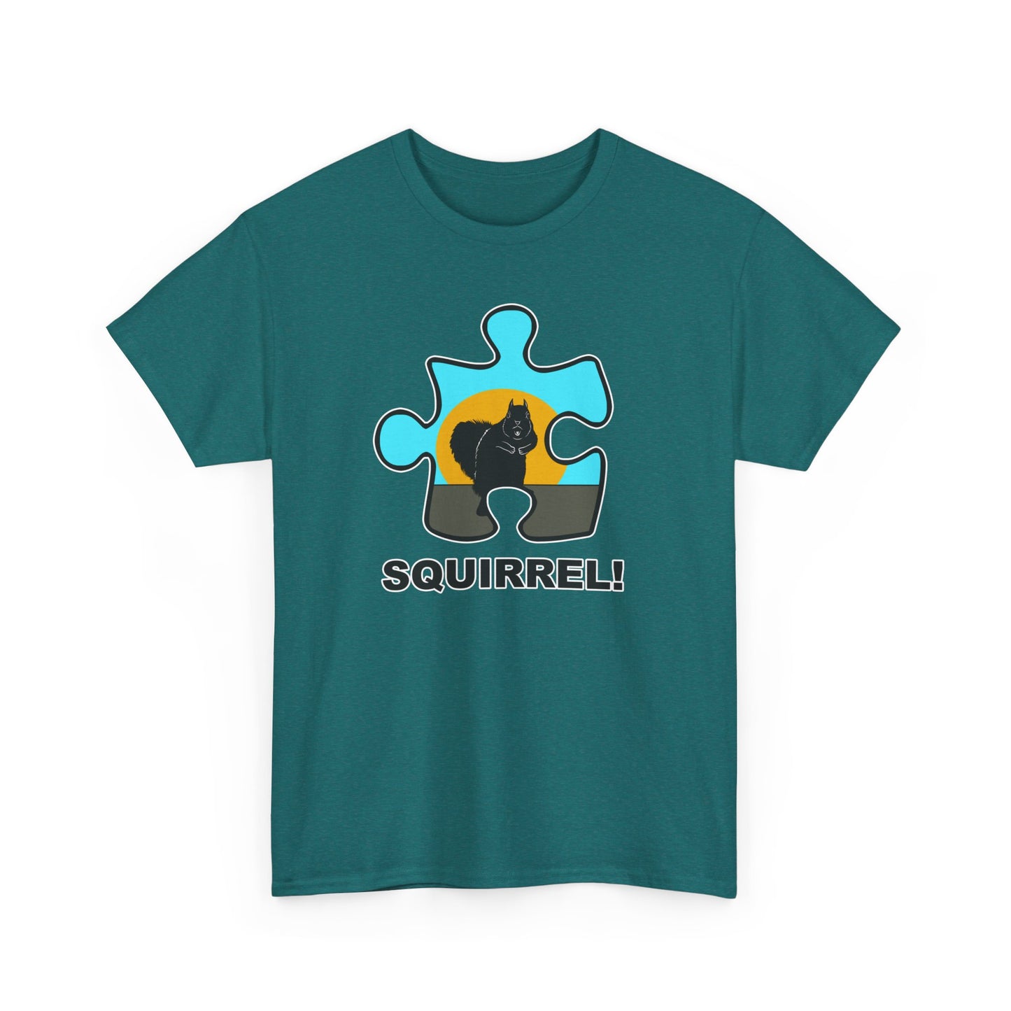 Squirrel Puzzle Piece T-Shirt – Fun Wildlife Graphic Tee – Unisex Heavy Cotton Shirt