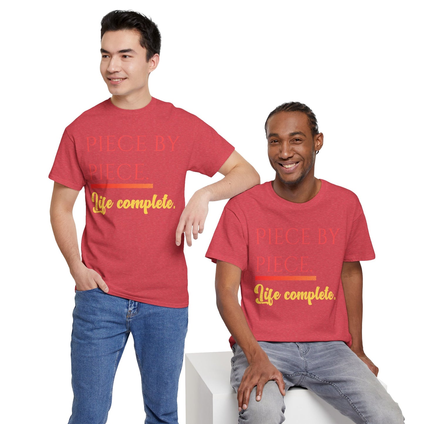 Piece by Piece Distressed T-Shirt – Life Complete Graphic Tee by Trash Cat Tee's