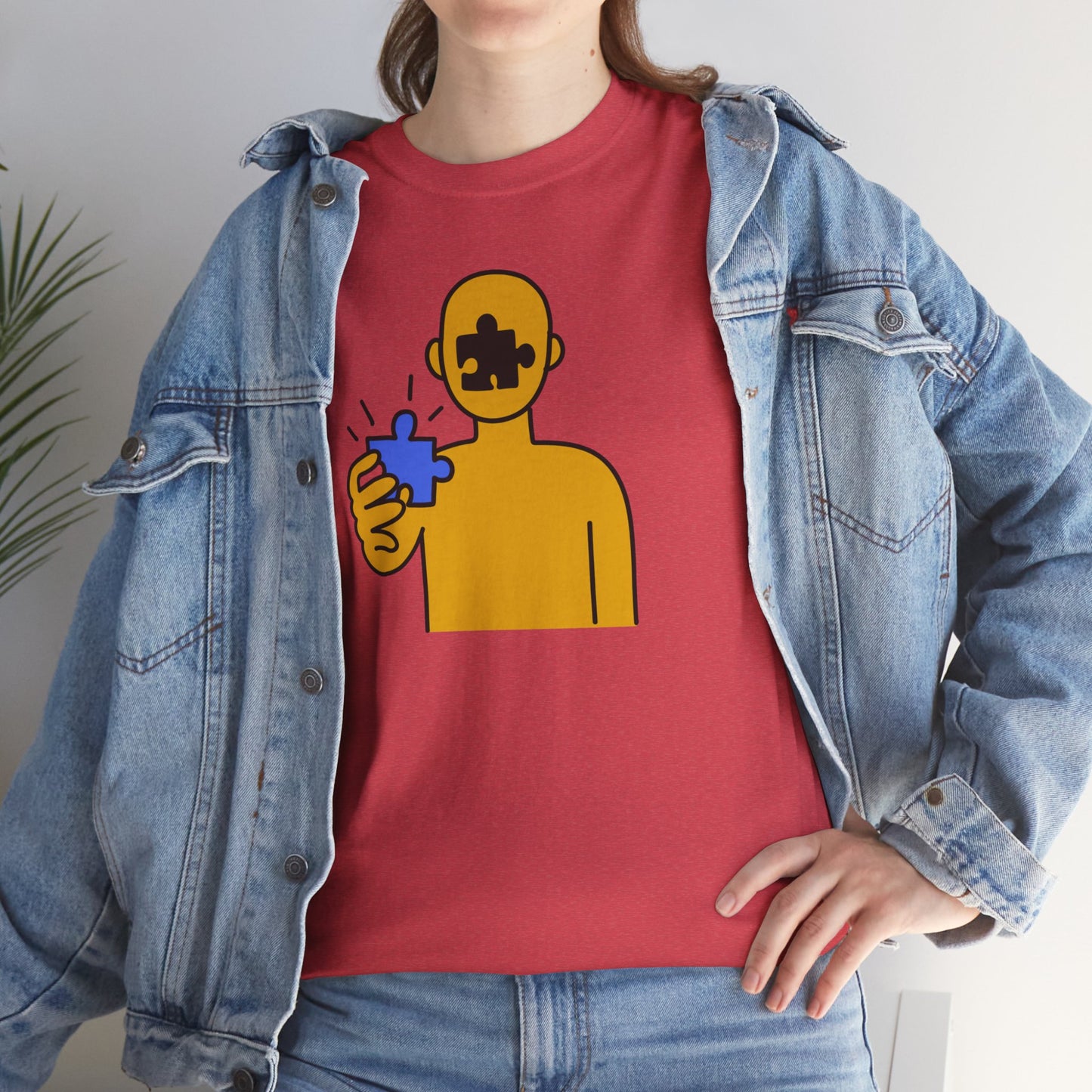 Human Puzzle Piece T-Shirt – Thoughtful Non-Distressed Design – Unisex Heavy Cotton Shirt for Life’s Journey