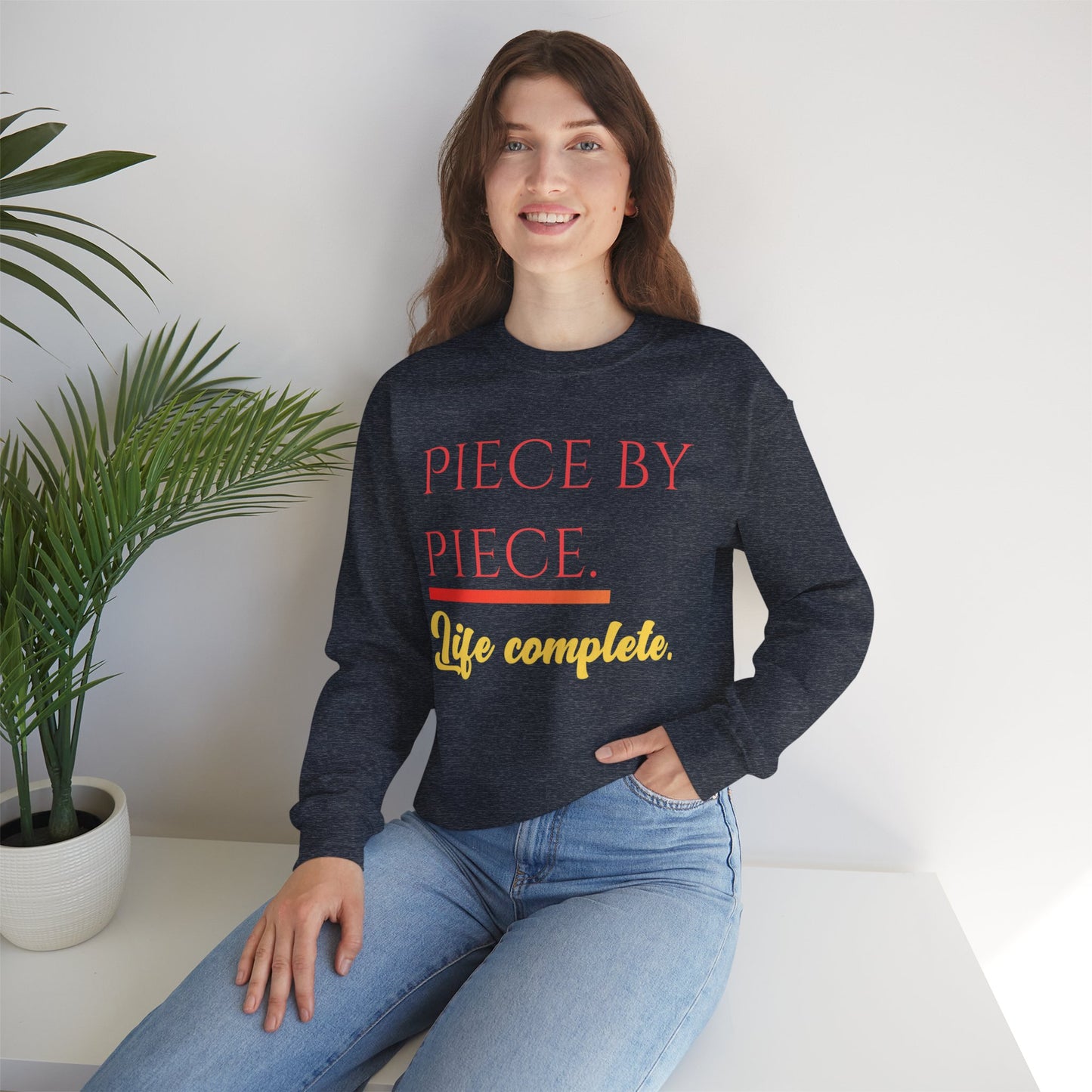 Piece by Piece Crewneck Sweatshirt – Distressed Life Complete Pullover