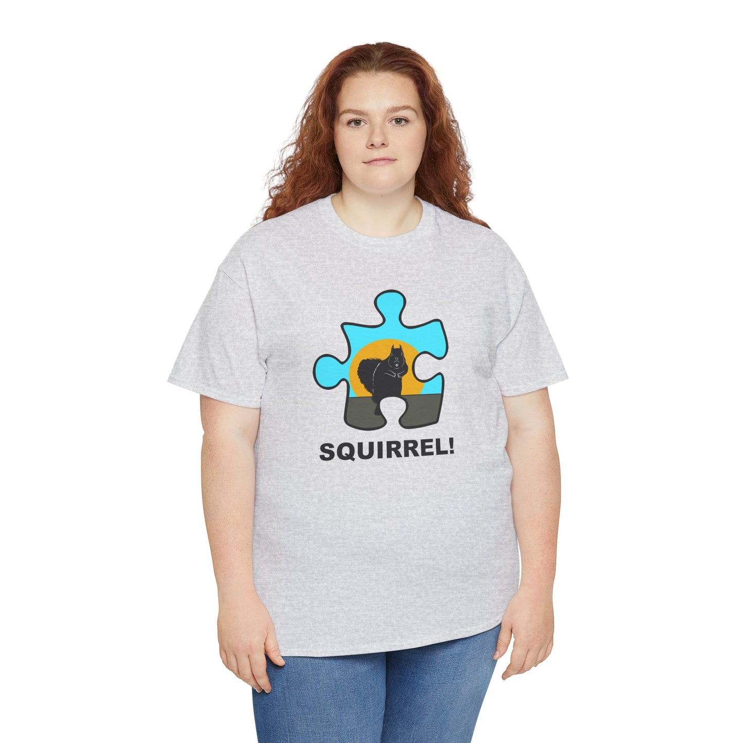 Squirrel Puzzle Piece T-Shirt – Fun Wildlife Graphic Tee – Unisex Heavy Cotton Shirt