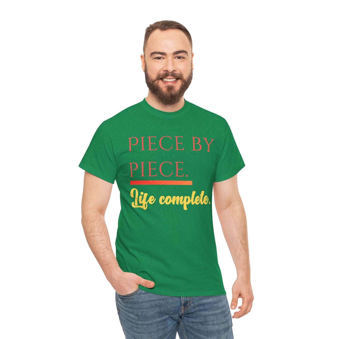 Piece by Piece Distressed T-Shirt – Life Complete Graphic Tee by Trash Cat Tee's
