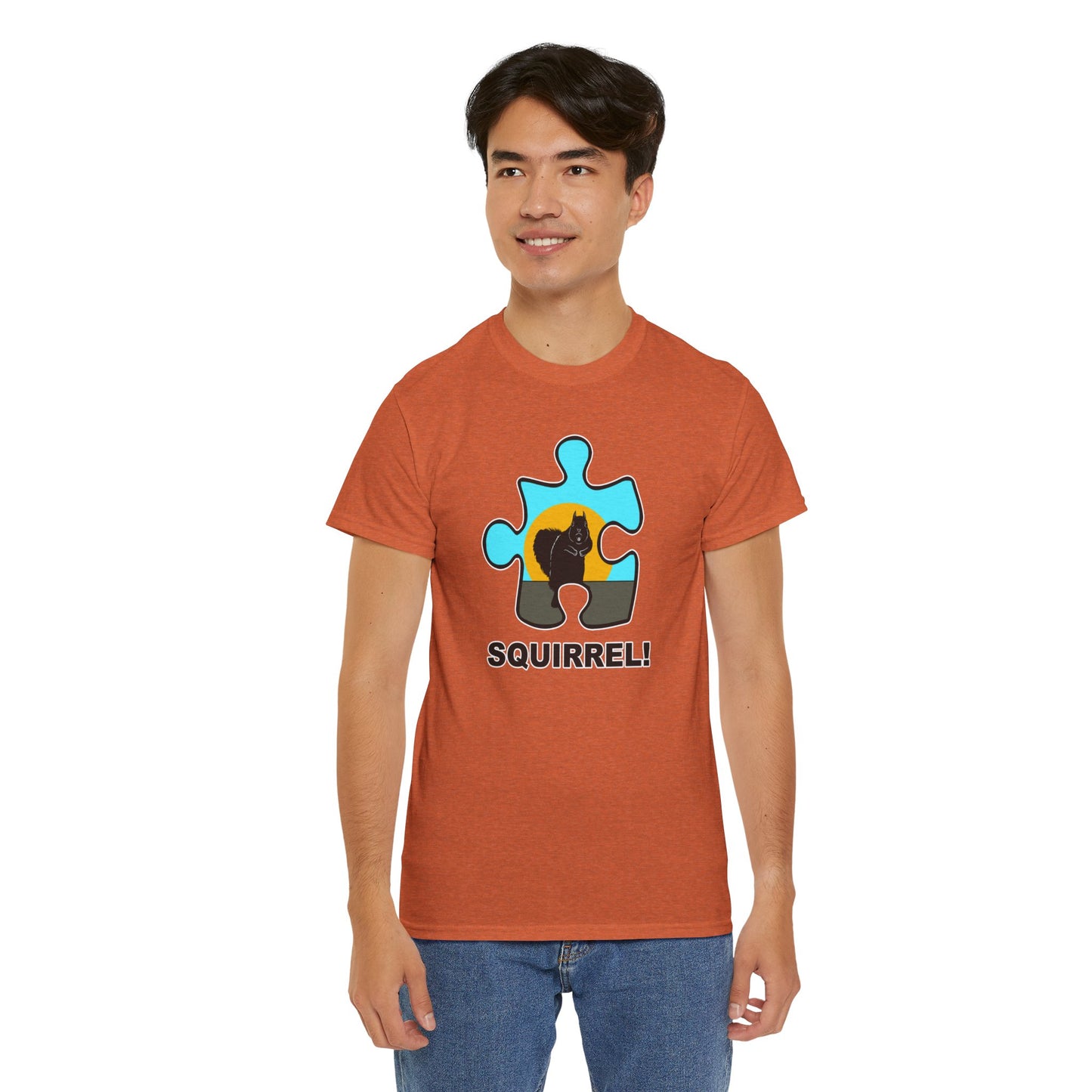 Squirrel Puzzle Piece T-Shirt – Fun Wildlife Graphic Tee – Unisex Heavy Cotton Shirt