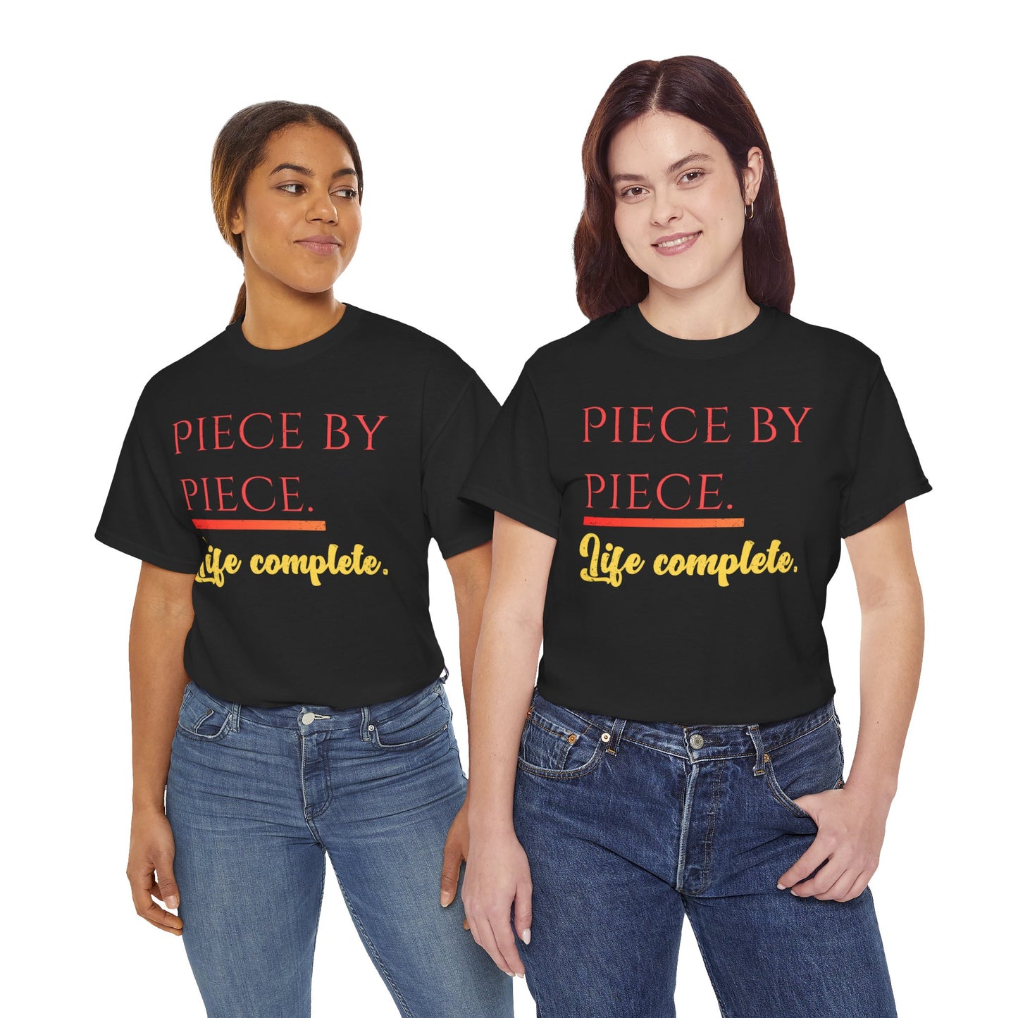 Piece by Piece Distressed T-Shirt – Life Complete Graphic Tee by Trash Cat Tee's