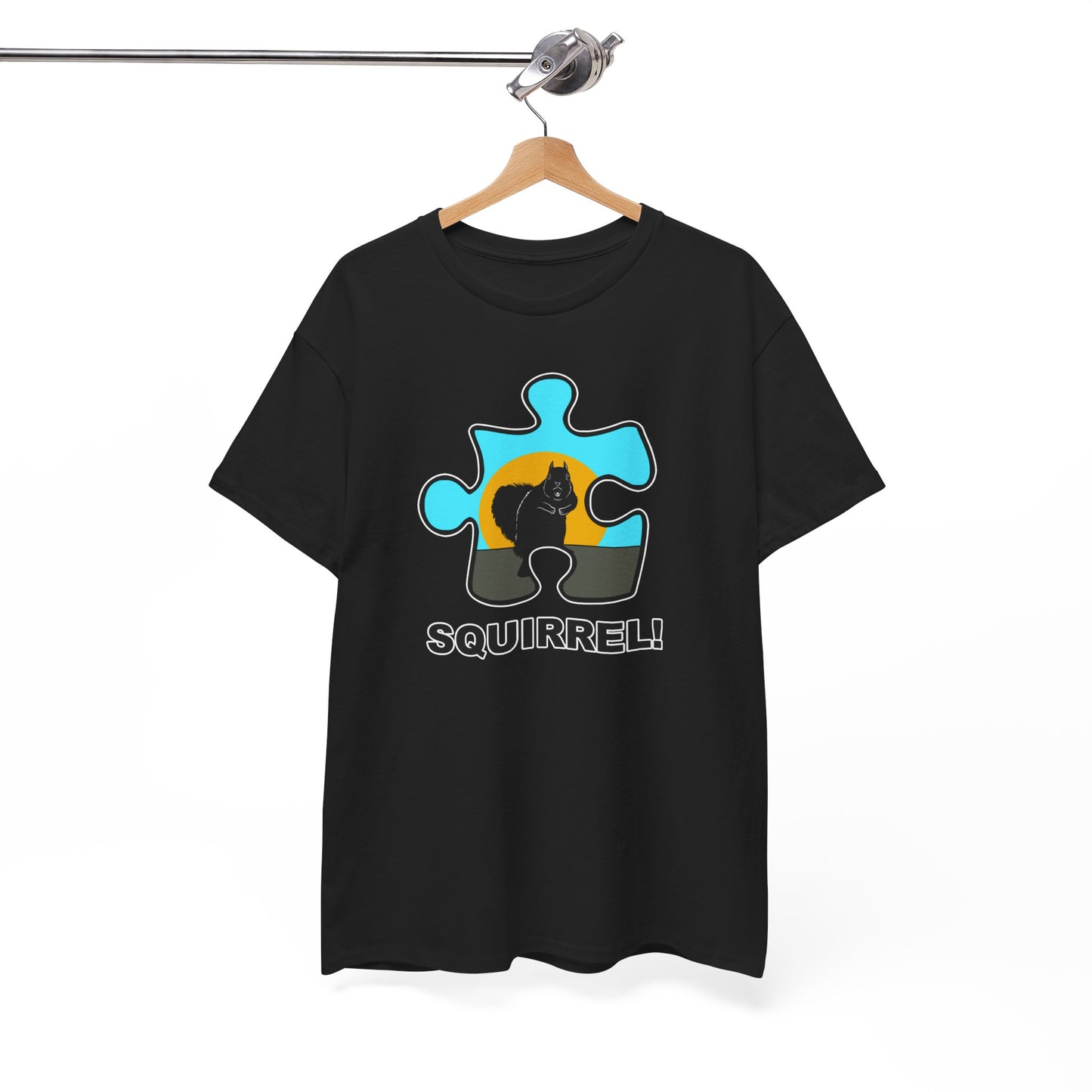 Squirrel Puzzle Piece T-Shirt – Fun Wildlife Graphic Tee – Unisex Heavy Cotton Shirt