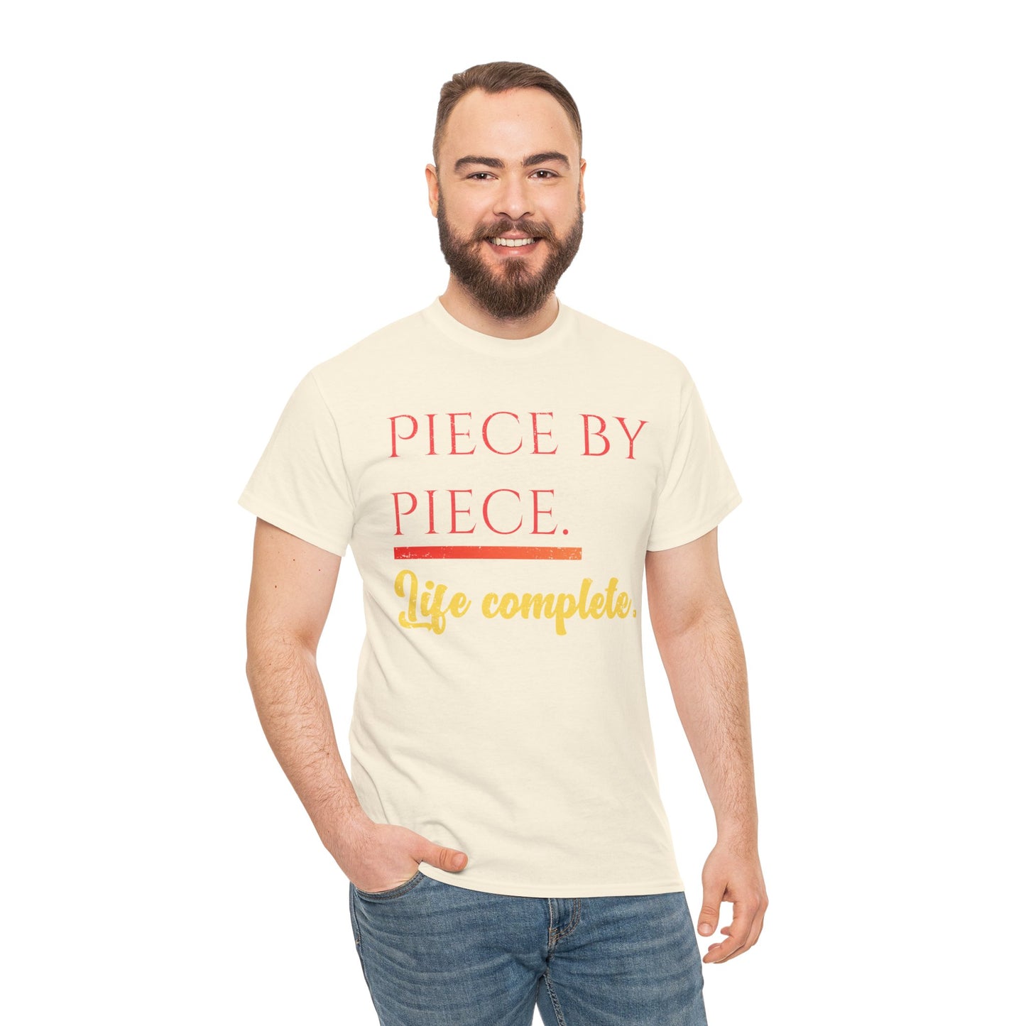 Piece by Piece Distressed T-Shirt – Life Complete Graphic Tee by Trash Cat Tee's