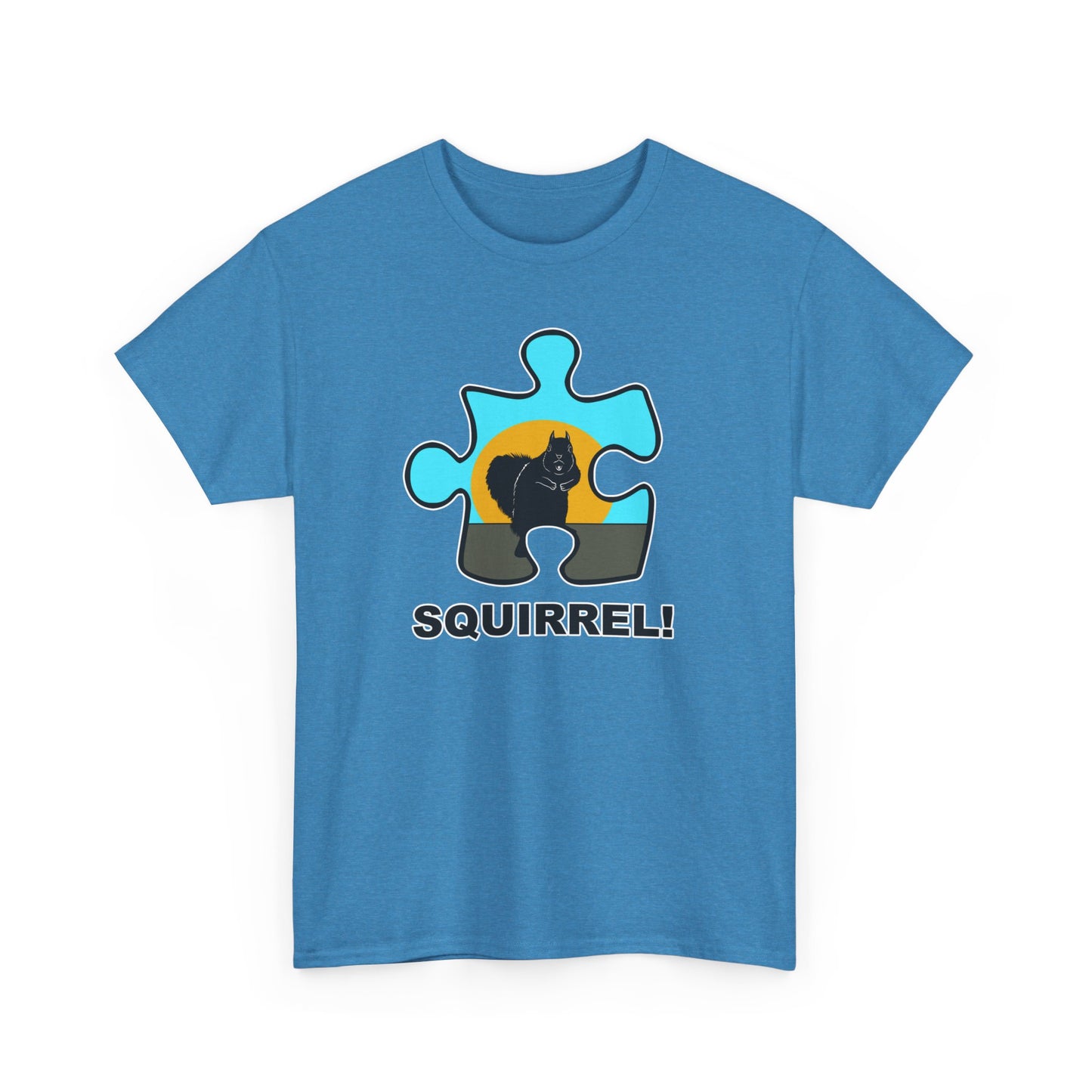 Squirrel Puzzle Piece T-Shirt – Fun Wildlife Graphic Tee – Unisex Heavy Cotton Shirt