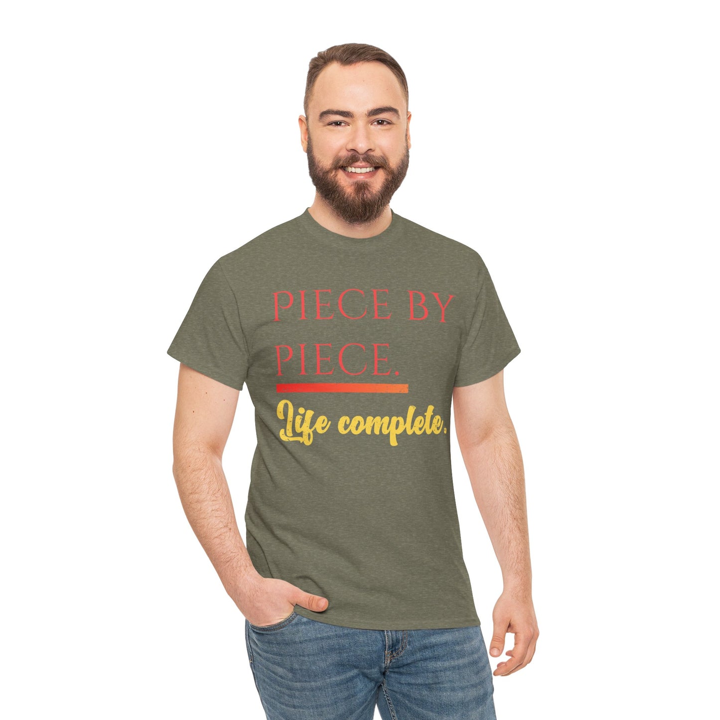 Piece by Piece Distressed T-Shirt – Life Complete Graphic Tee by Trash Cat Tee's