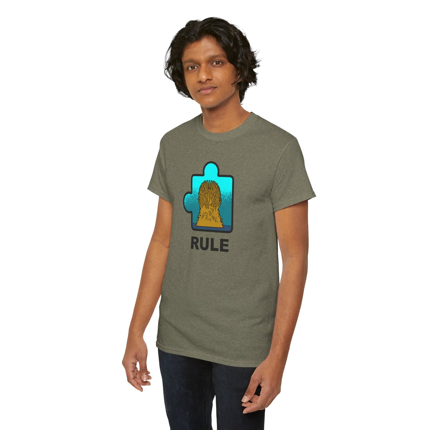Throne Puzzle Piece T-Shirt – ‘Rule’ Graphic Tee – Unisex Heavy Cotton Shirt